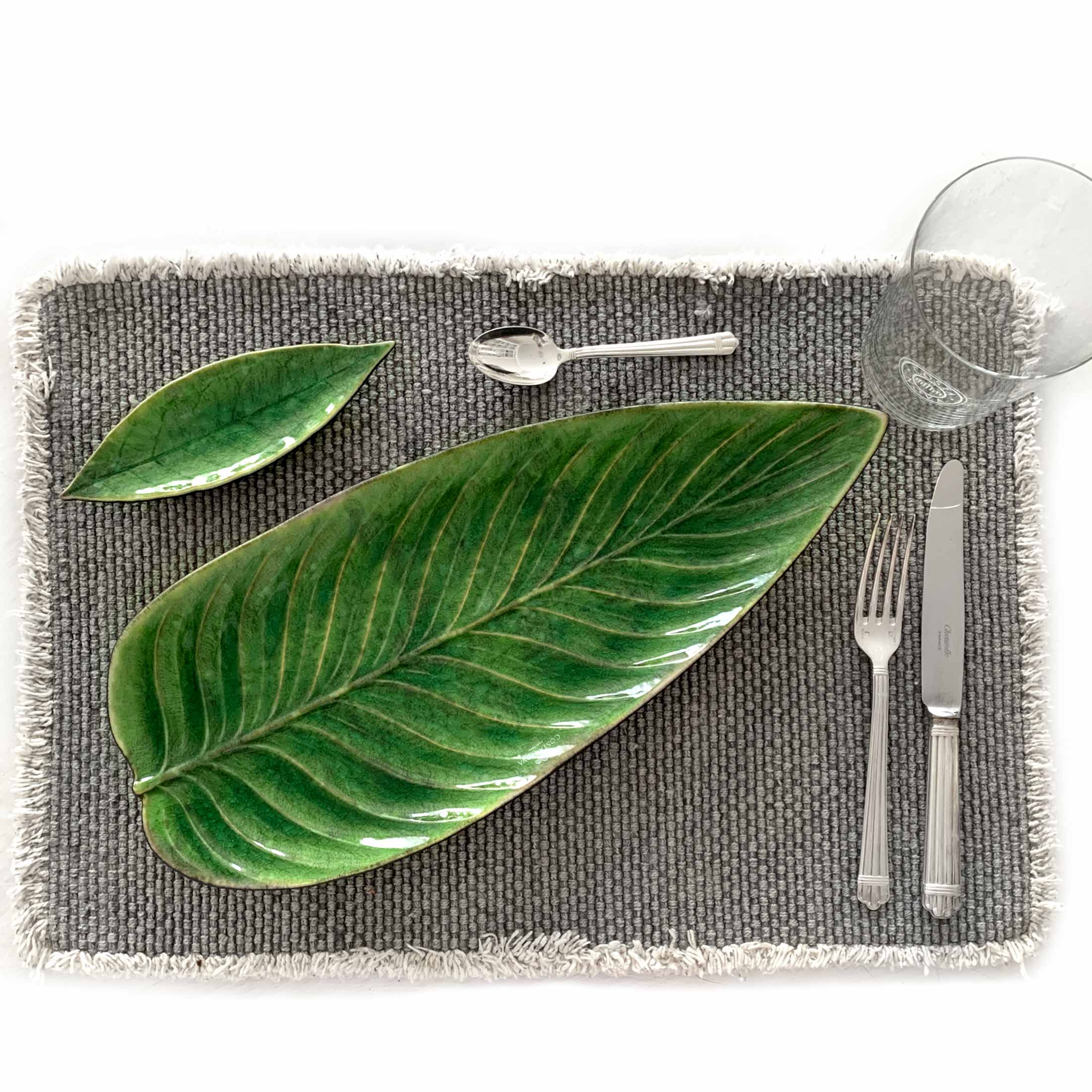 Blattgeschirr Blätter Teller Lorbeerblatt 6-er Set Steinzeug 17cm grün Christian Tortu RIVIERA Costa Nova Geschirr "Leaf" Soulbirdee Onlineshop