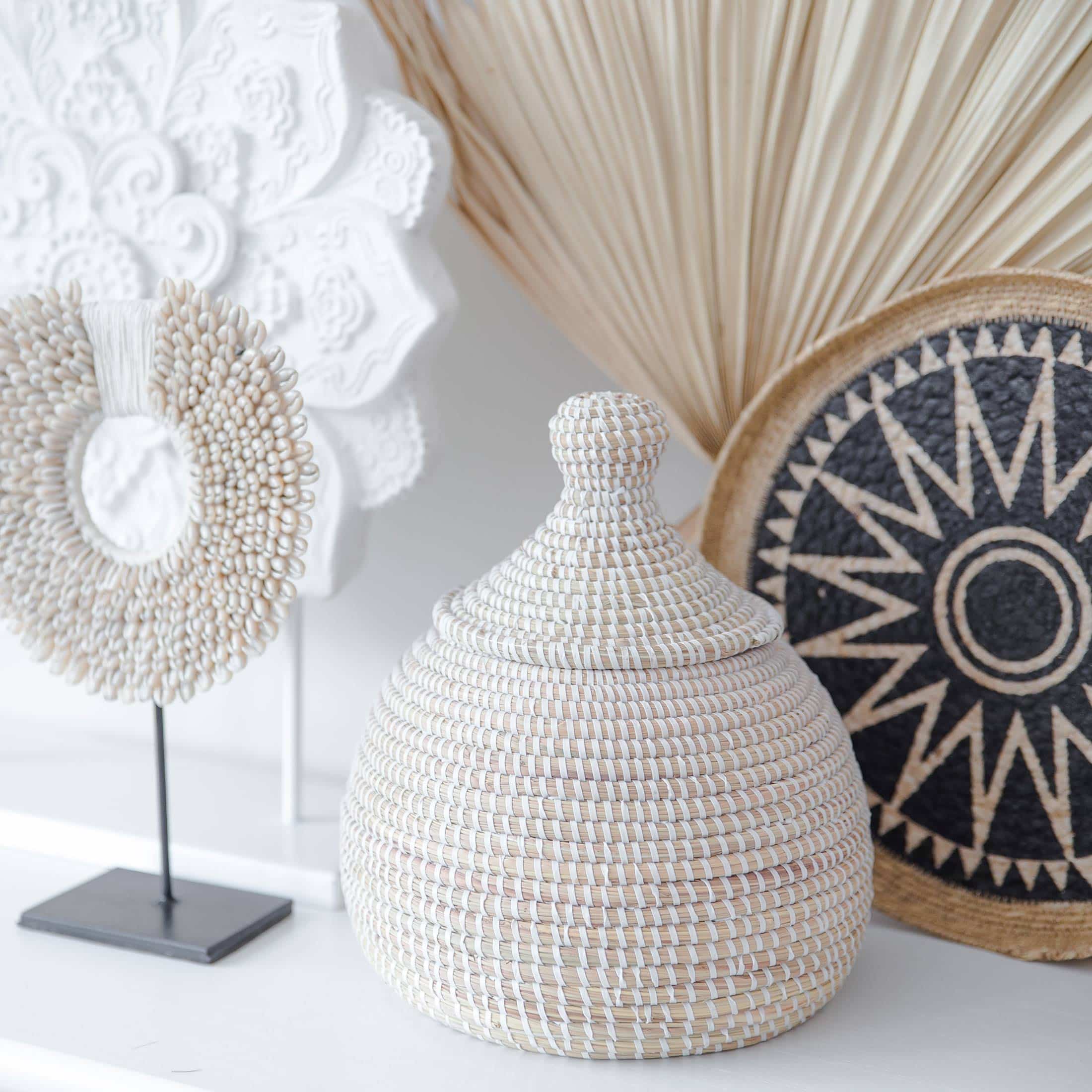 Deckelkorb aus Gras ✅ um ganz viele Kleinigkeiten darin zu verstauen ✅ Nützlich & schicke Dekoration zugleich. Für Badezimmer, Flur, Wohnzimmer, Küche