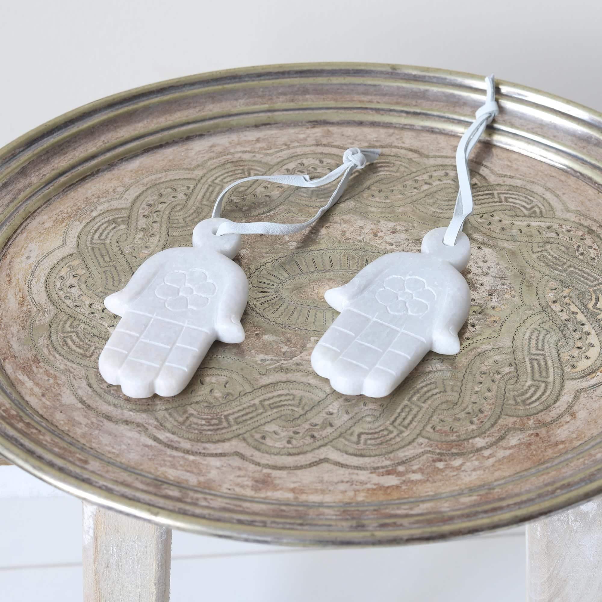 Deko Anhänger Marmor marokkanischer Stil Hamsa Fatimas Hand Soulbirdee Onlineshop