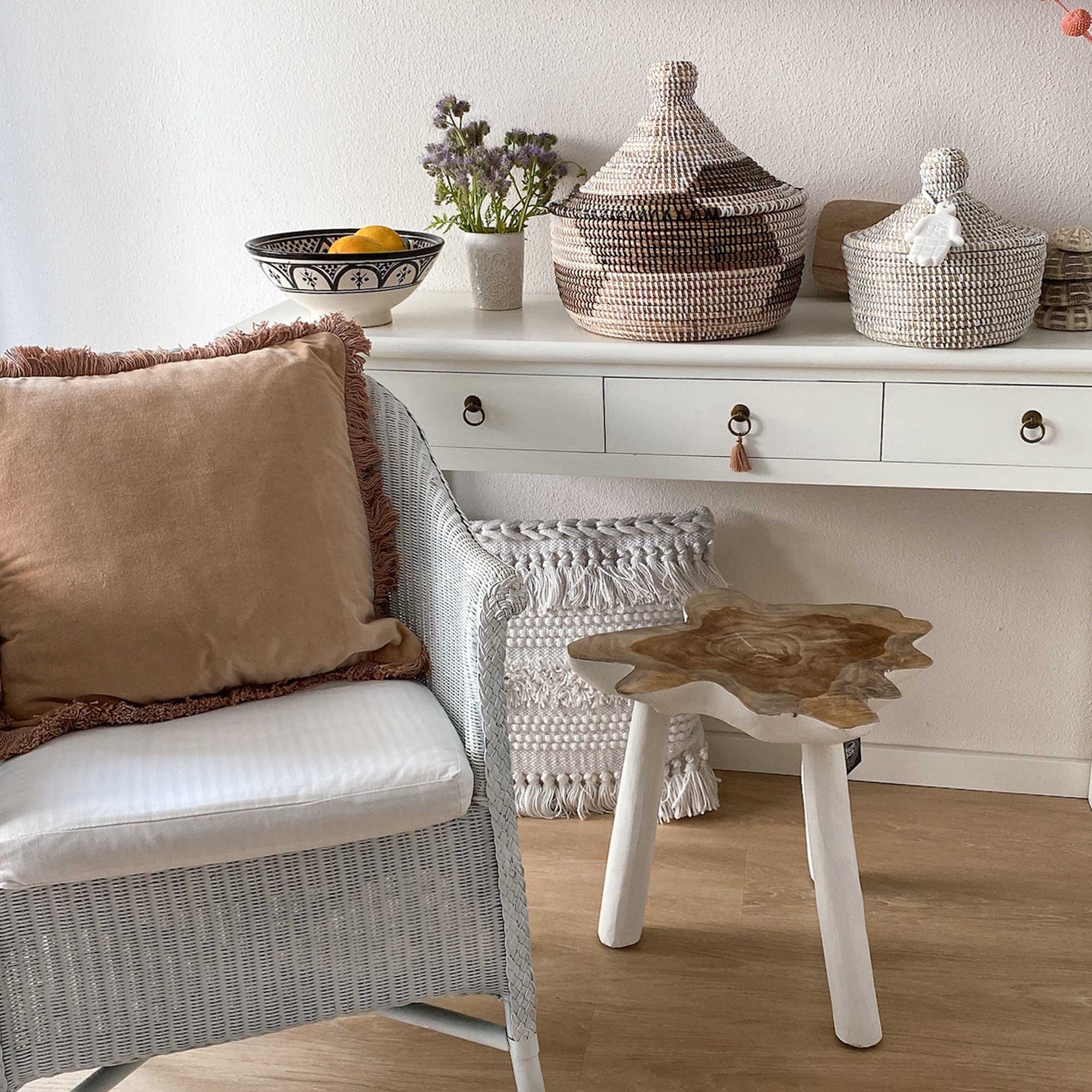 Korb MEDINA Black/White ♥ Wohnaccessoires ♥ geflochtener Korb, Aufbewahrung Korb & Dekoration ✅ Boho Deko ♥ Korb kaufen ♥ Soulbirdee Onlineshop Korb MEDINA Schwarz Weiss Wohndeko Accessories Aufbewahrung Ethno Deco Soulbirdee Onlineshop