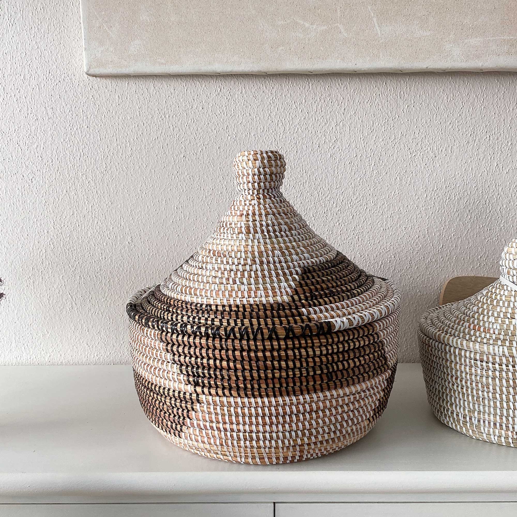 Korb MEDINA Black White Wohndeko Accessoires Aufbewahrung Dekoration Ethno Deco Soulbirdee Onlineshop