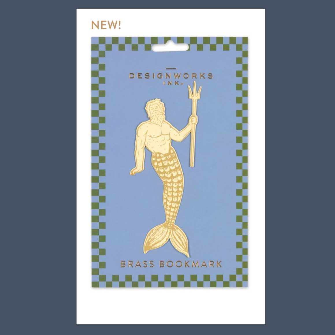 Lesezeichen Metall der Gold POSEIDON ist ein besonderes Geschenk für alle, die das Meer lieben | Geschenkidee für Segler & Surfer | Soulbirdee Onlineshop