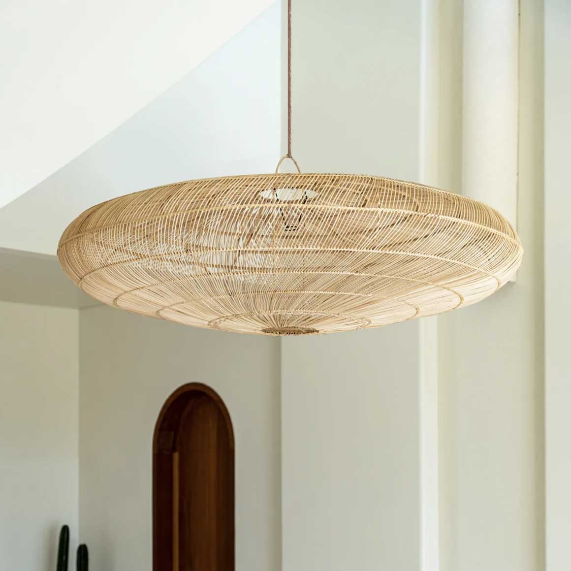 Rattan Lampenschirm MACARON ✓ XL & XXL ✓ Boho Design-Leuchte – Soulbirdee
