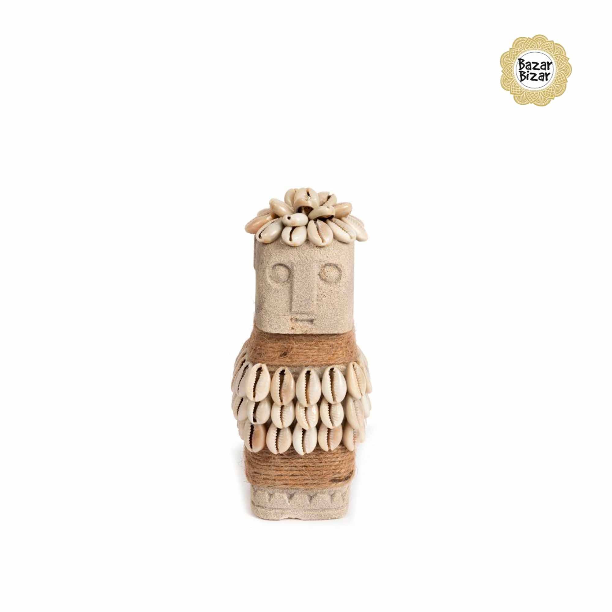 Sumba 33 Steinfigur Statue von Bazar Bizar ♥ Deko Figur Frau aus Sumba, Indonesien ♥ Boho Style Deko online kaufen im Soulbirdee Onlineshop