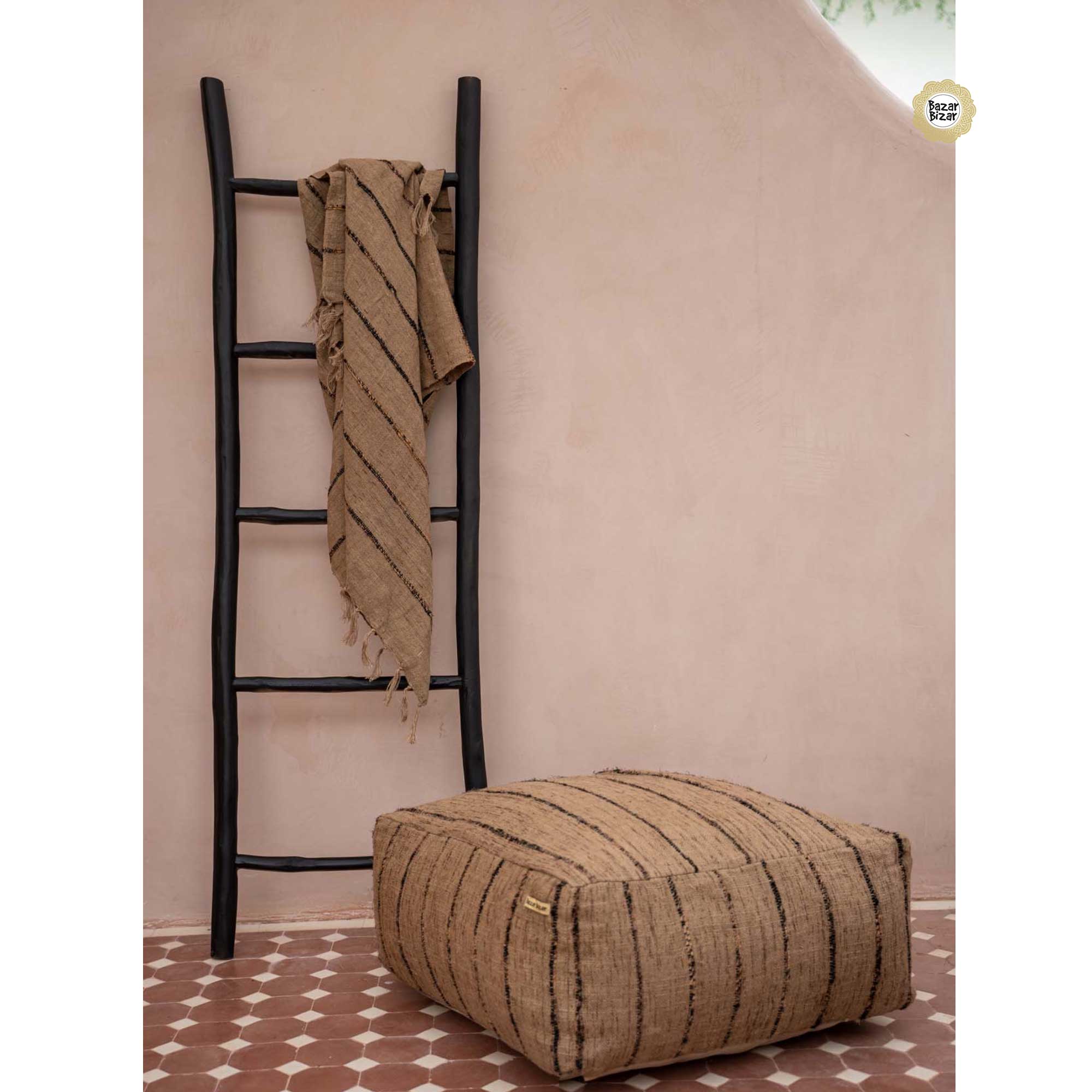 decke-plaid-beige-schwarz-bazar-bizar-fransen-boho-ibiza-soulbirdee-onlineshop