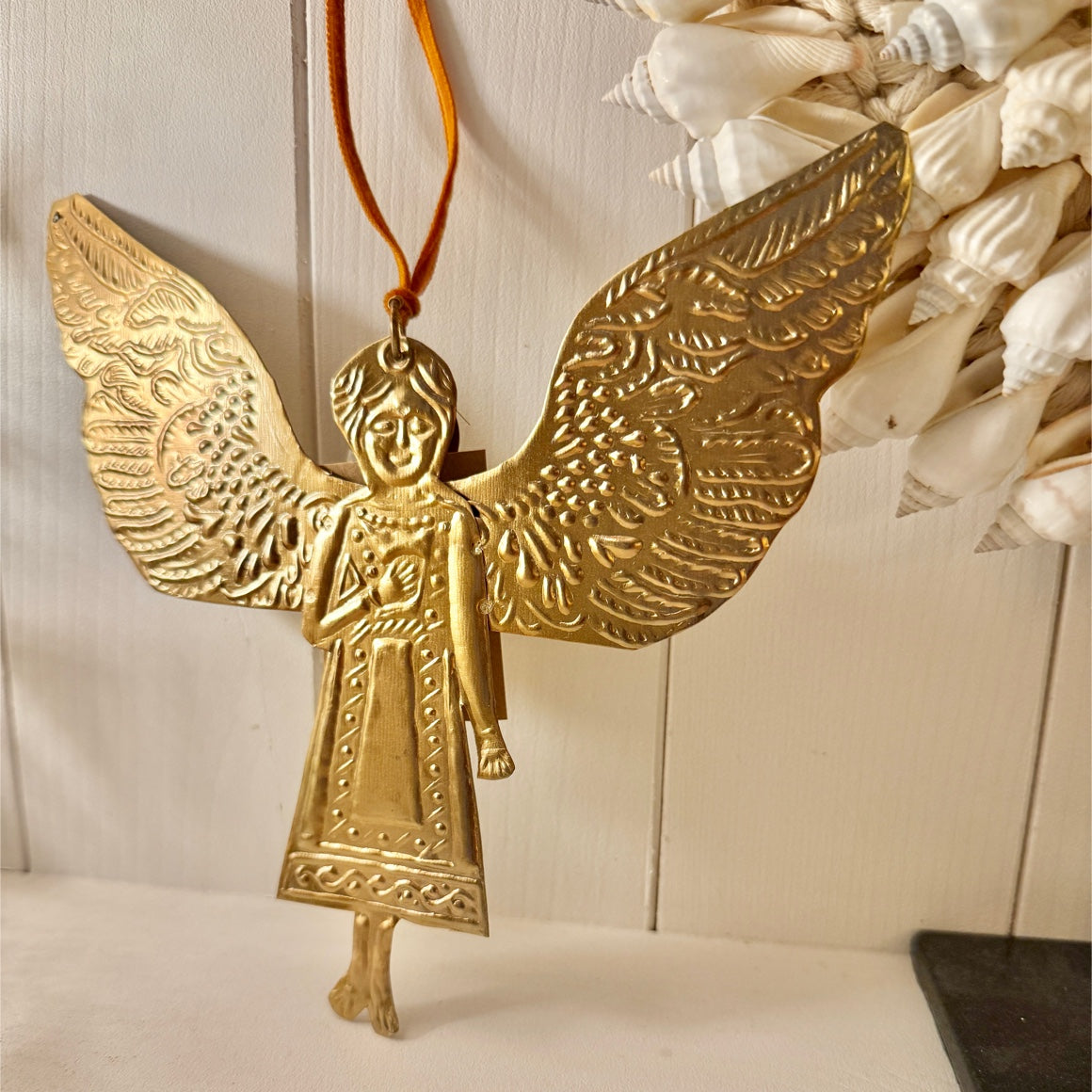 Dekoanhänger Engel aus Messing mit Muster – Boho Weihnachten – Soulbirdee