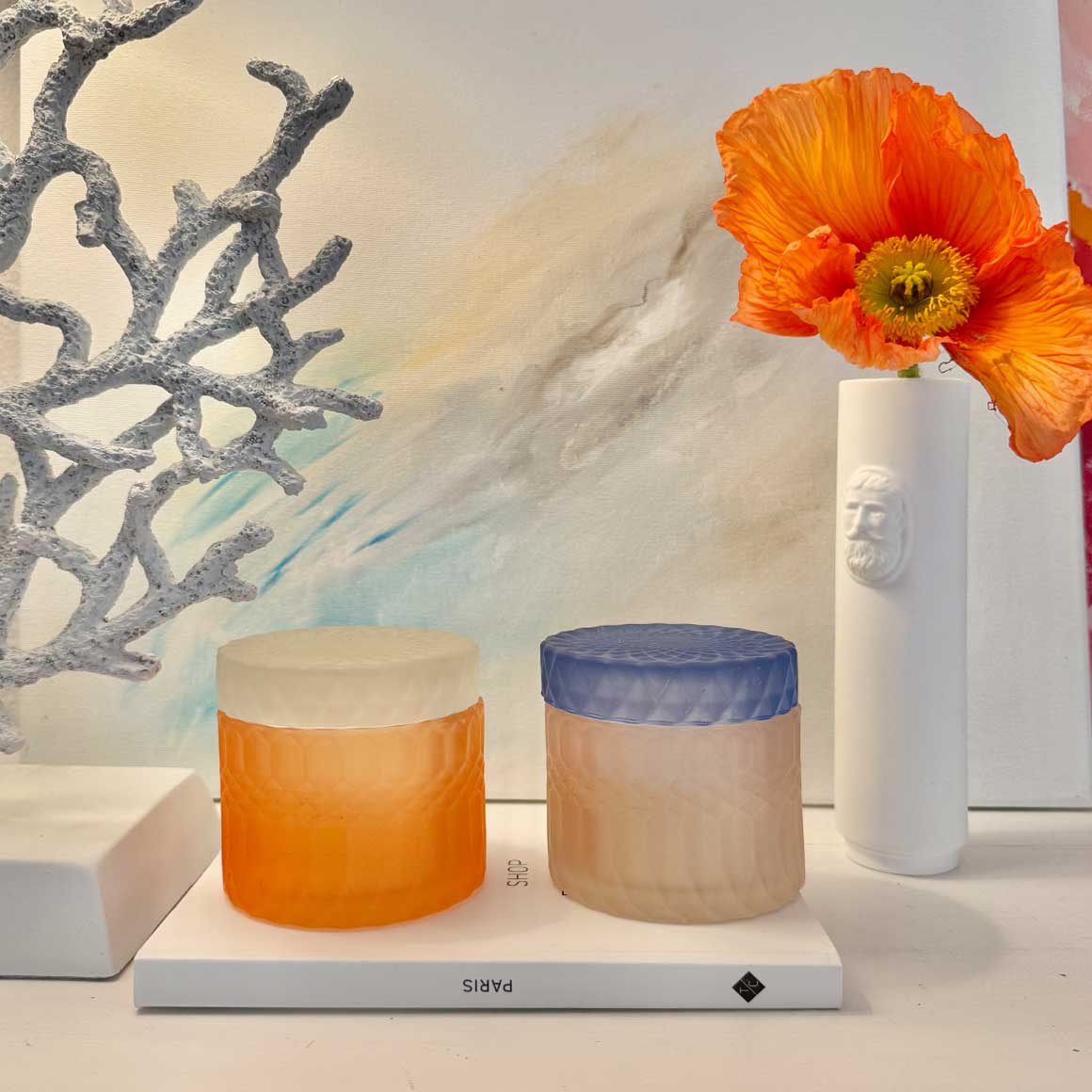 Duftkerze LOVE Glas Sommer Geschenk für Frauen Geschenkidee zum Geburtstag schenken Wohnzimmer Deko Kerze Duft hochwertiges Glas Soulbirdee Onlineshop