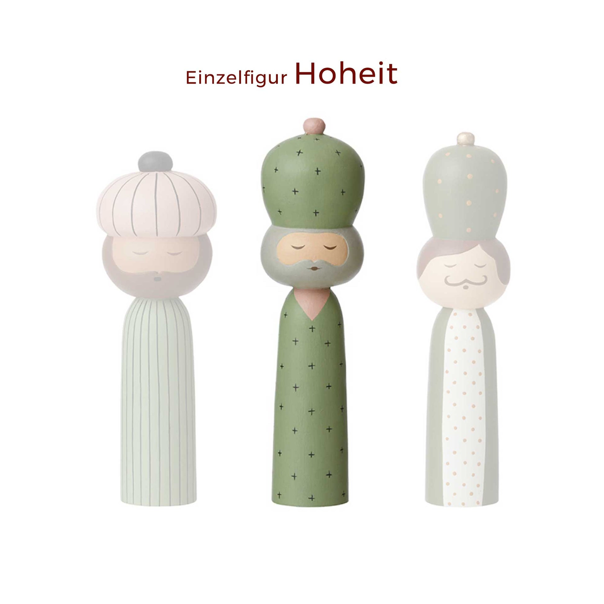 Kokeshi König Hoheit als Einzelfigur, Weihnachtsdekoration