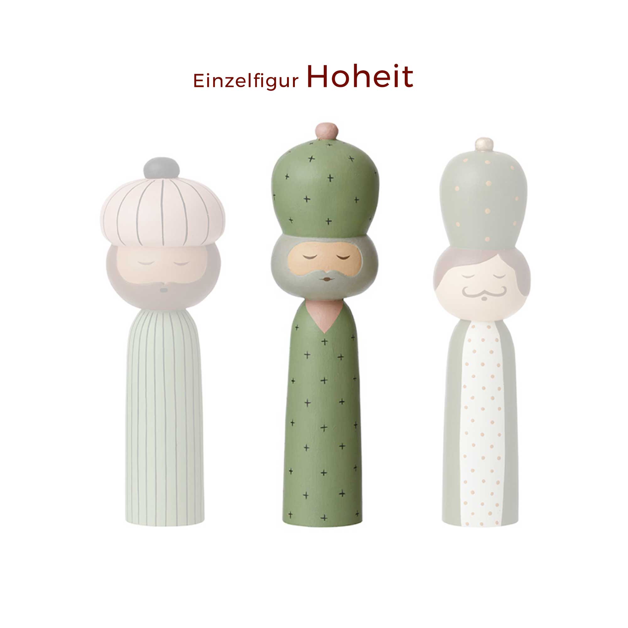 Kokeshi König Hoheit als Einzelfigur, Weihnachtsdekoration