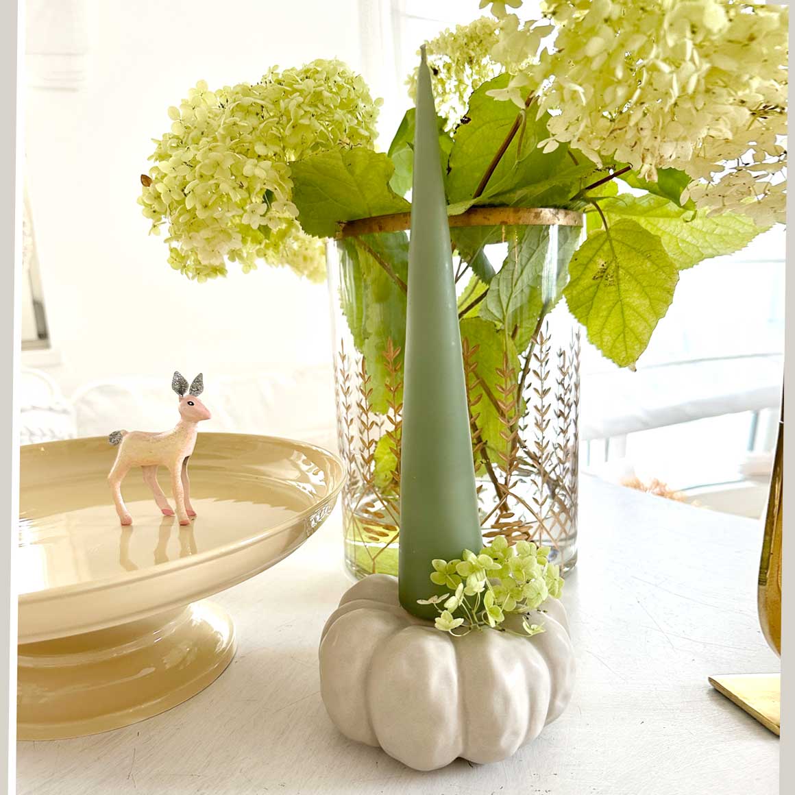 Kerzenständer Kürbis grau Keramik herbst herbstdeko deko Zuhause stabkerze kerzenhalter soulbirdee onlineshop landhaus stil