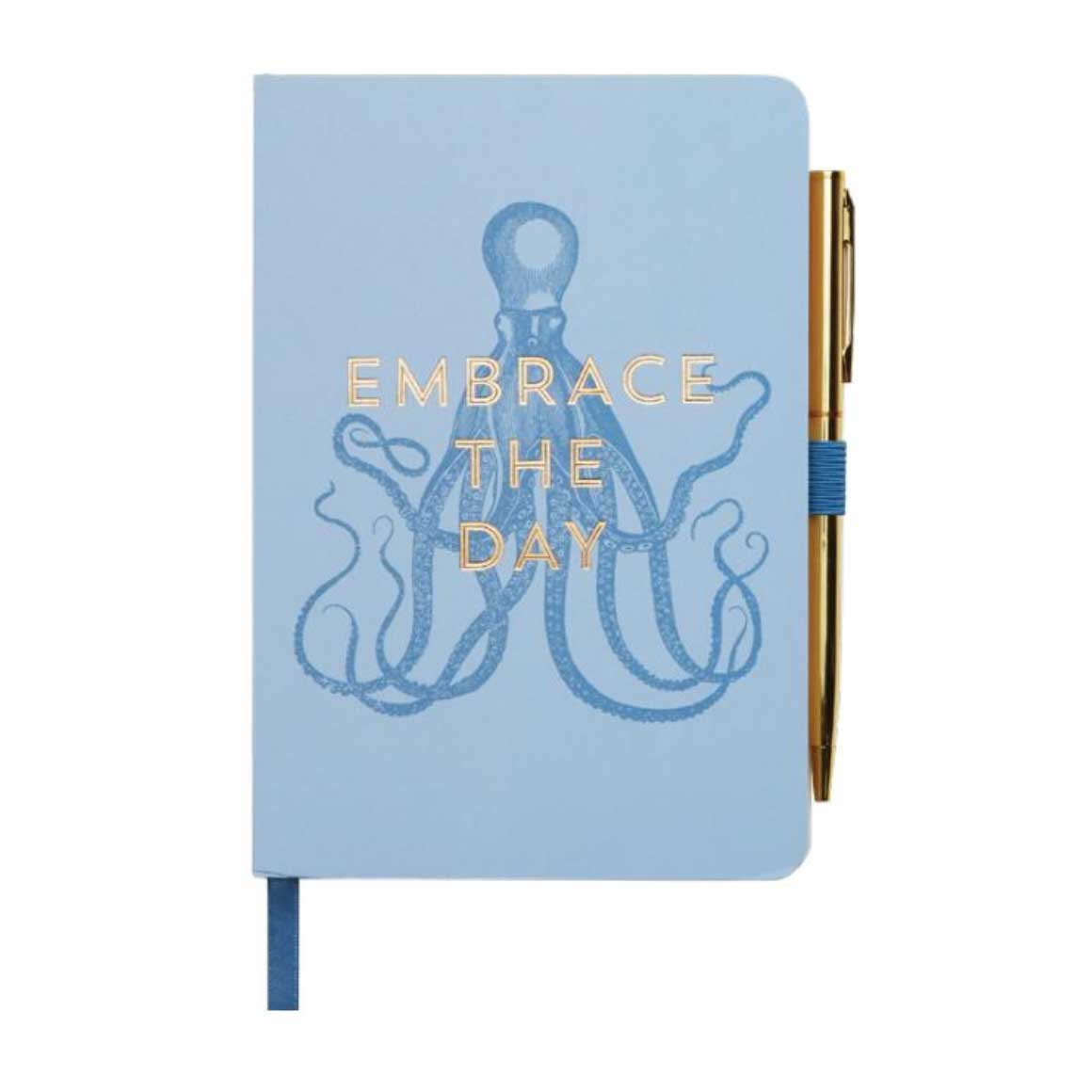 organizer journal "Umarme den Tag" oktopus blau embrace the day designworks Soulbirdee Onlineshop
