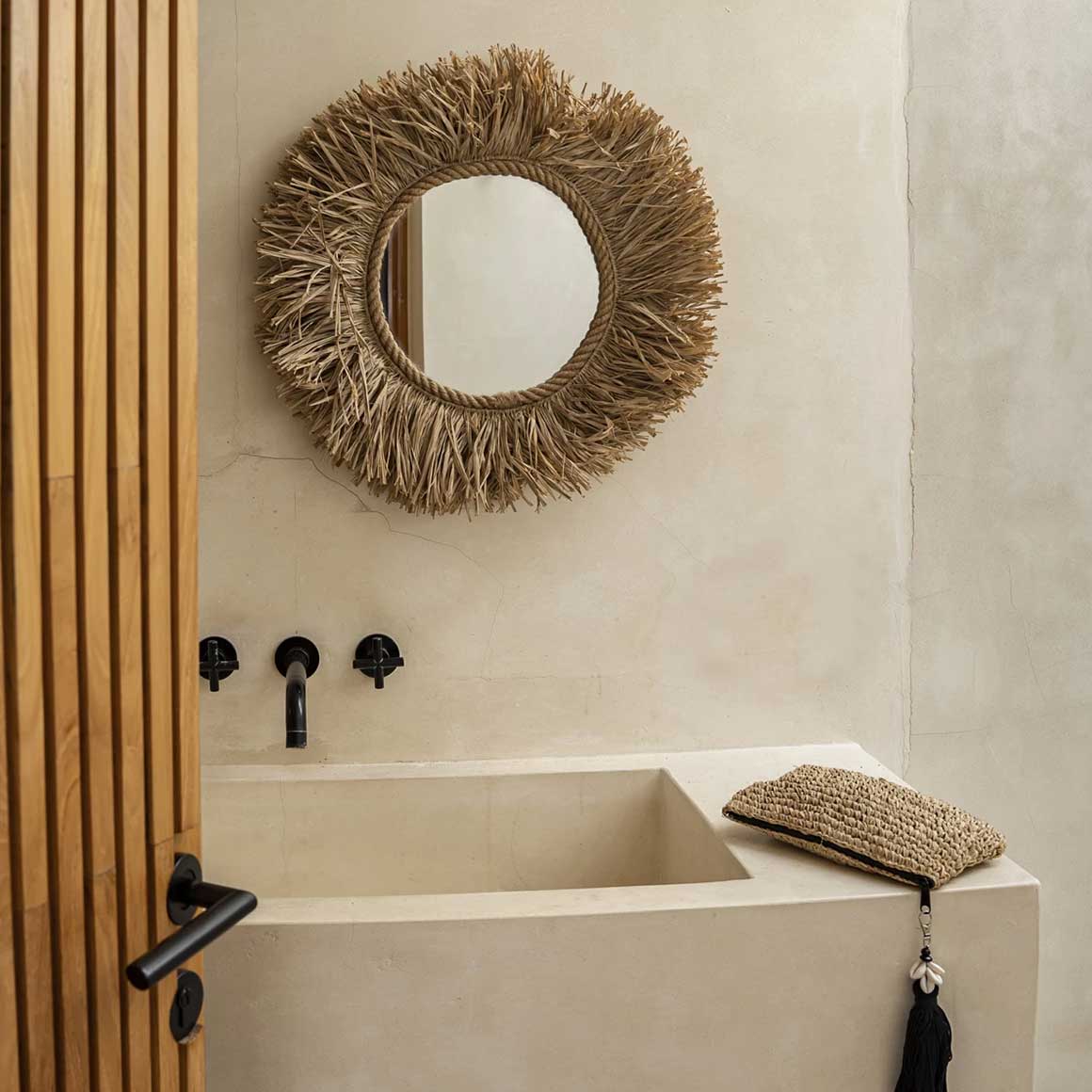 runder spiegel badezimmer bad tahiti haiti bali boho soulbirdee onlineshop