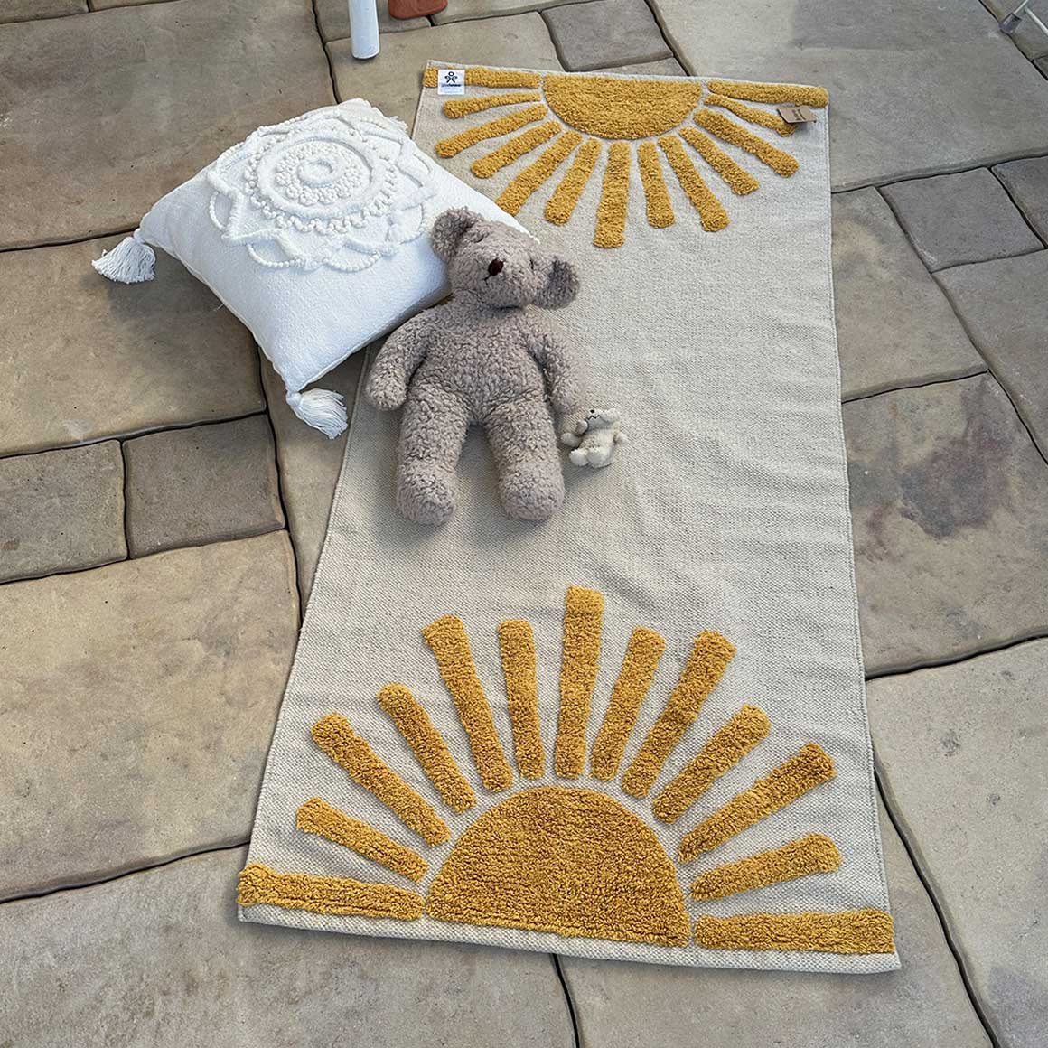 Teppich Läufer ♥ Badteppich | Badezimmer Teppich | Kinderzimmer Teppich | Teppich kaufen | Sonne Gelb Baumwoll Liv Interior | 140x70 | Soulbirdee Onlineshop