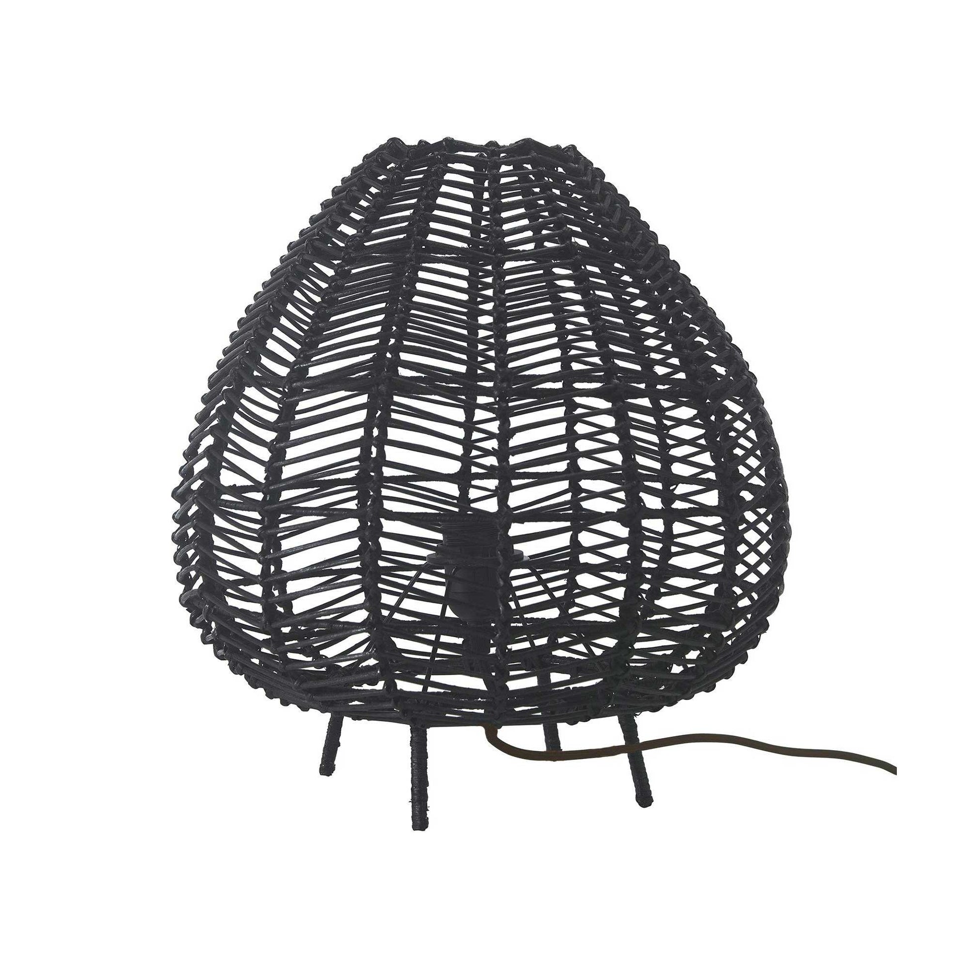 Tischlampe schwarz NANA Tischleuchte Rattan lampe geflochten scandi Qualität Beleuchtung Wohnzimmerlampe Prhome Soulbirdee Onlineshop