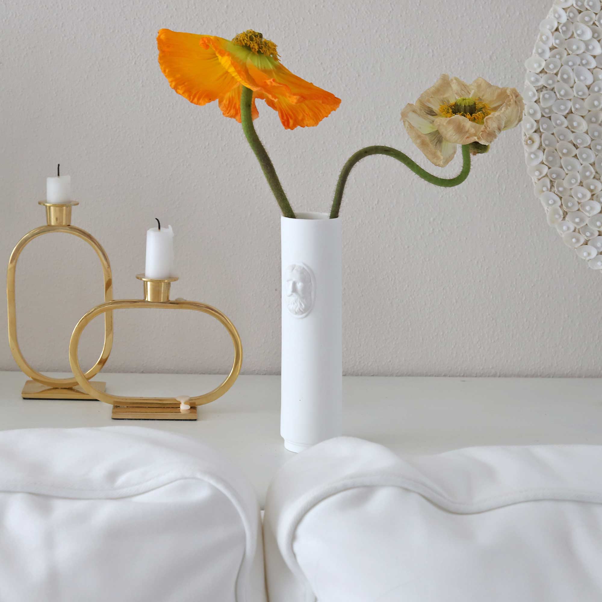 Vase mit Gesicht Klatt Porzellan wohndeko elegant weiss Blumenvase Soulbirdee Onlineshop