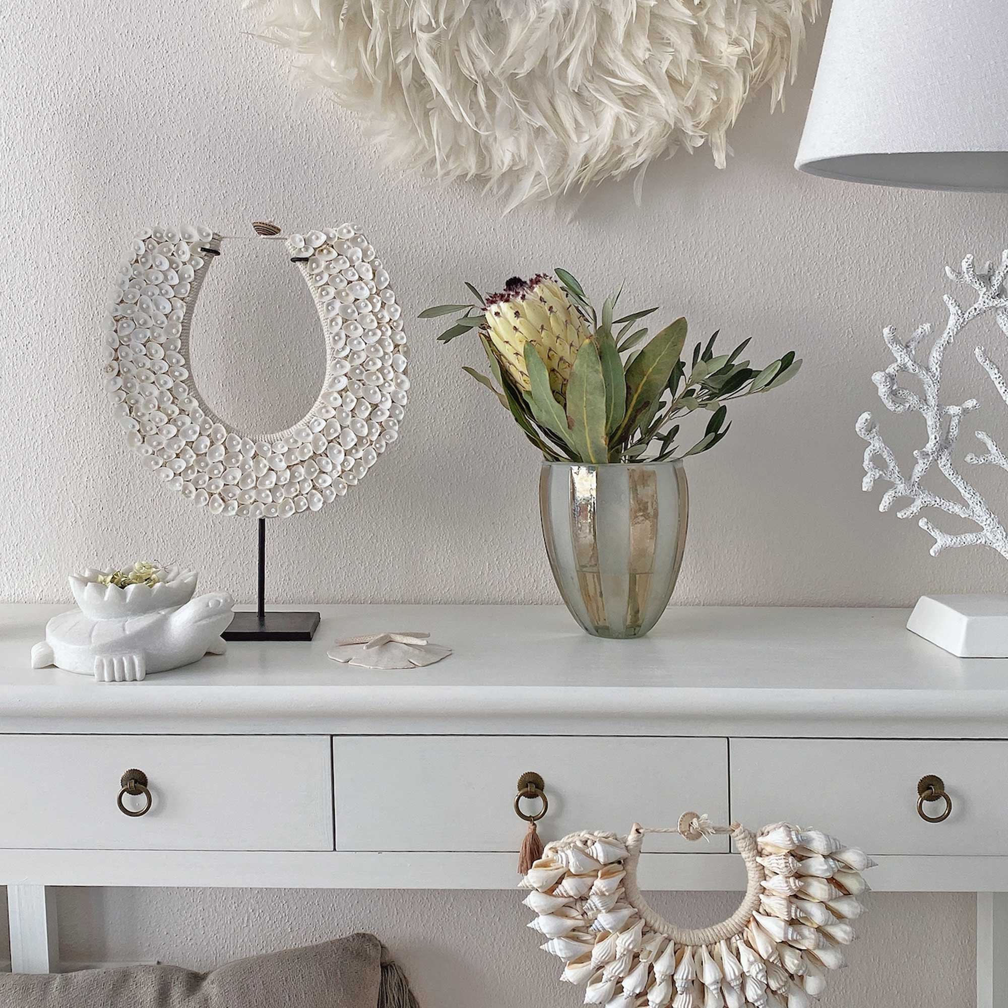 Vase Midnight Jasmine coole kleine Vase weiß Streifen Feminine Homedekor Ibiza Style Soulbirdee Onlineshop