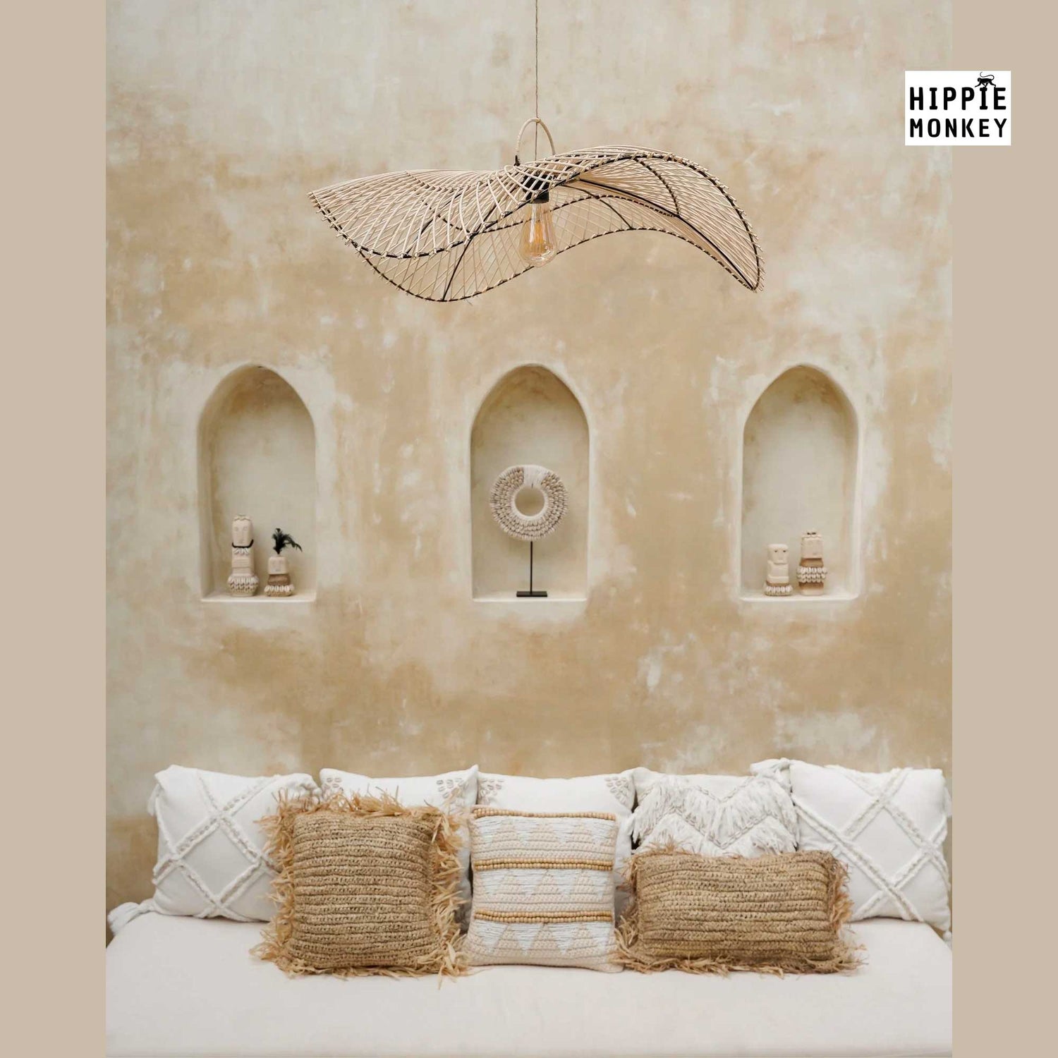 Hängeleuchte aus Rattan ♥ Lampe aus Bali, Soulbirdee Lampen, Hängelampe Rattan Boho Scandi Rattanlampe Hippie Monkey Deckenlampe Rattan-Lampenschirm kaufen Soulbirdee Shop