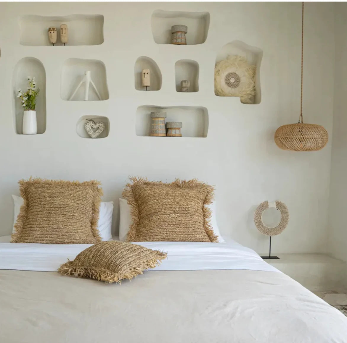 Sanfte Schlafzimmer Deko im Boho-Stil: Handgefertigt, natürlich & entspannend. Für deine Wohlfühloase.