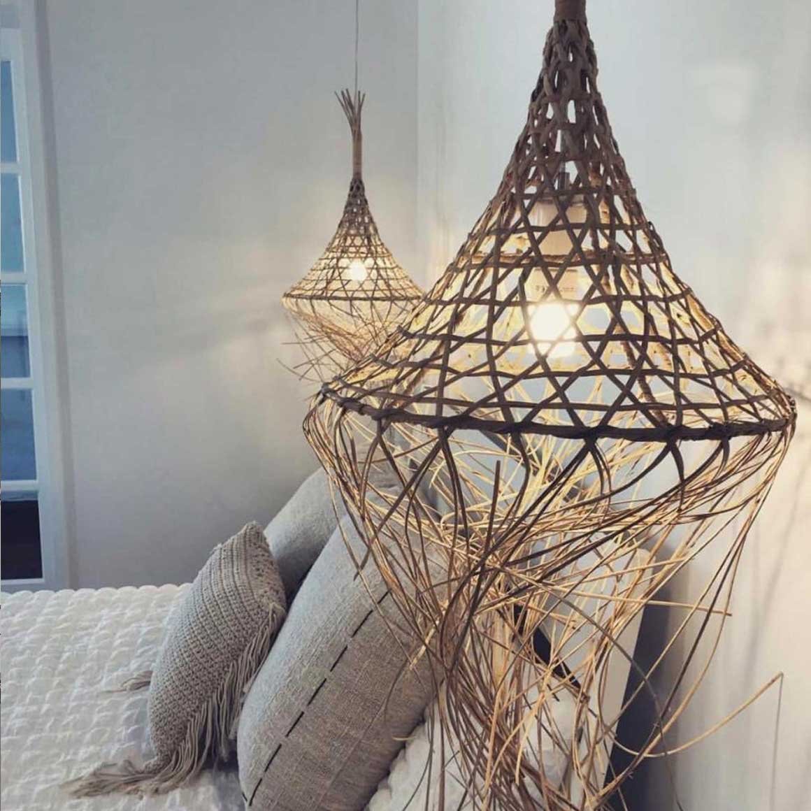 Schlafzimmer Lampe attraktive Schlafzimmerlampen Nachttischlampen, romantische Pendelleuchten Soulbirdee Onlineshop lampen rattan hängelampen lampenshop kategorie