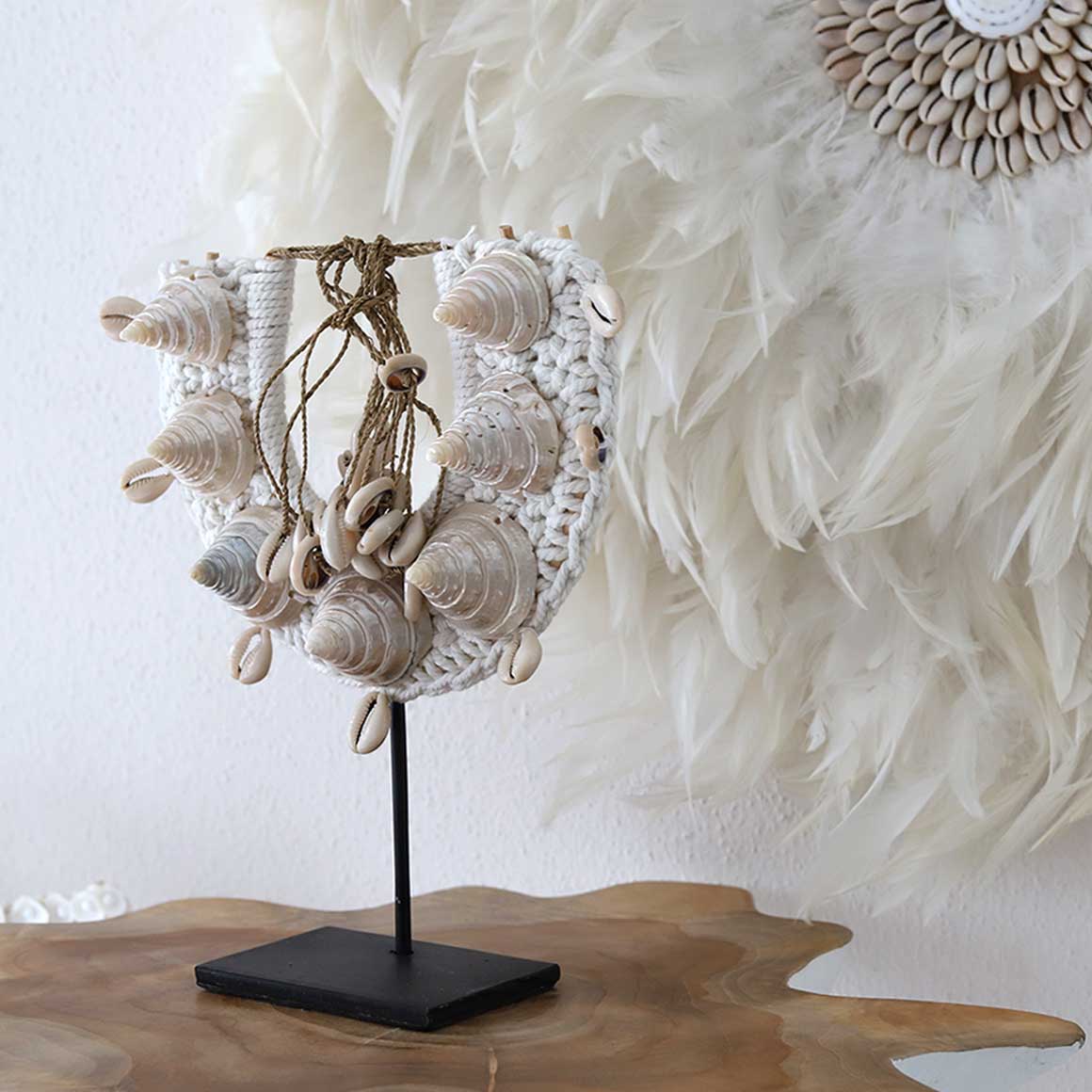 Deko aus Muscheln weiss boho deko wohnzimmer ethno deko soulbirdee onlineshop deko zum hinstellen