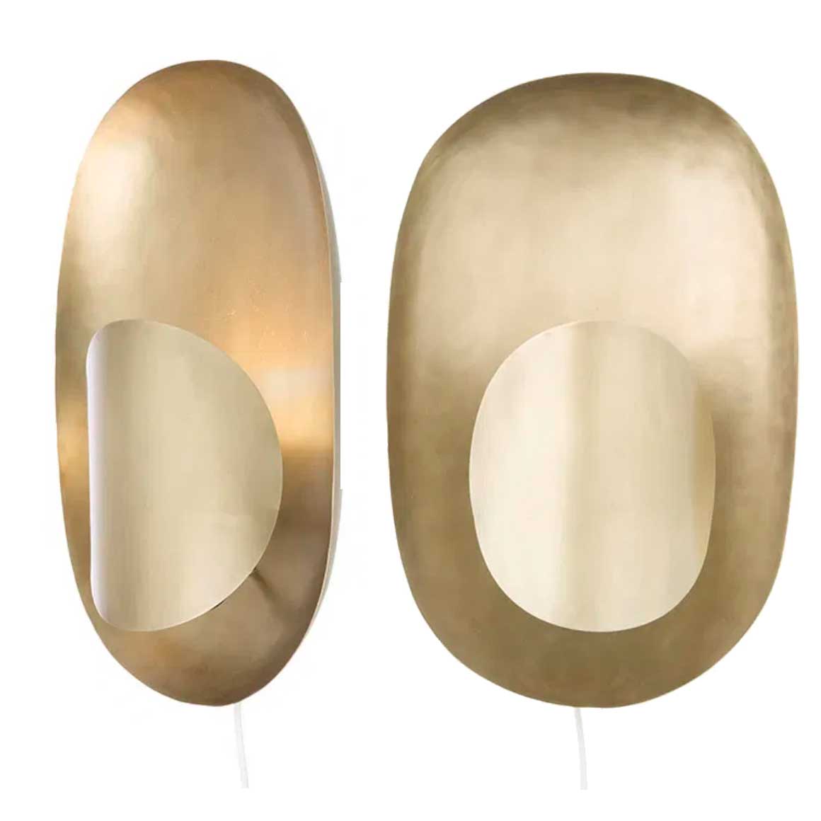 Ovale Wandlampe GOLD 40 cm feminine Wandleuchten Kollektion von Bungalow DK im Soulbirdee Lampenshop ✓ goldene Lampe kaufen ✓ Wanddeko mit Licht