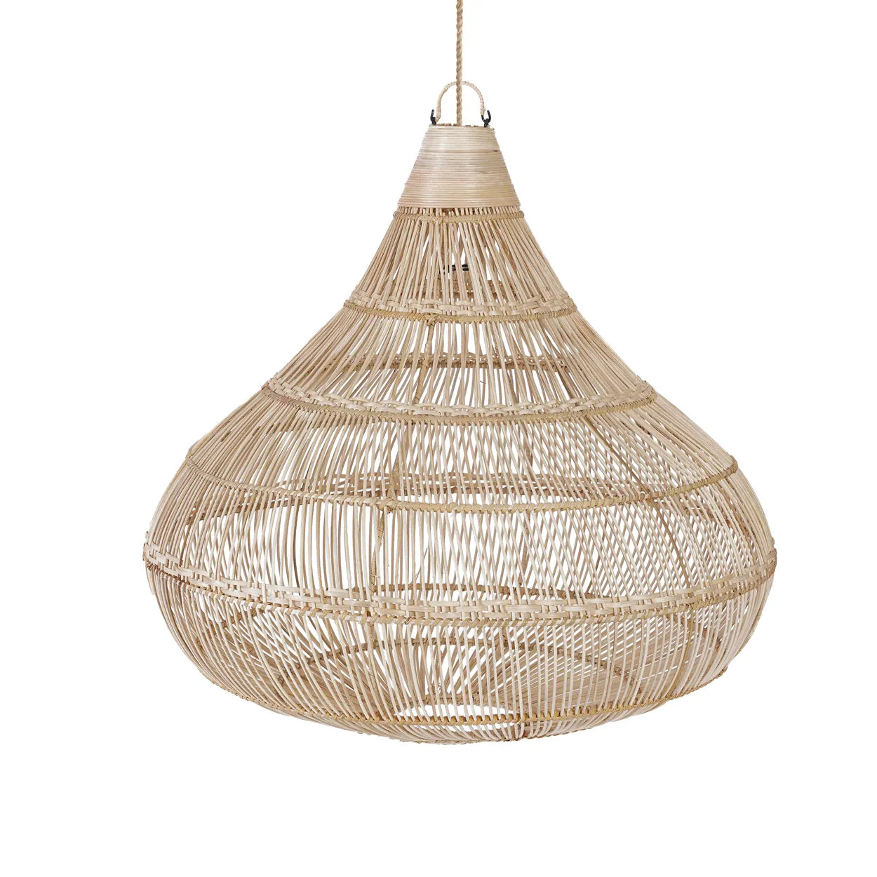 Rattan Lampenschirm der in Bali geflochten wird in der Form eines Tropfens Elektrik Rattanlampe Esstischlampe Hängelampe Pendellampe Beleuchtung Soulbirdee Onlineshop