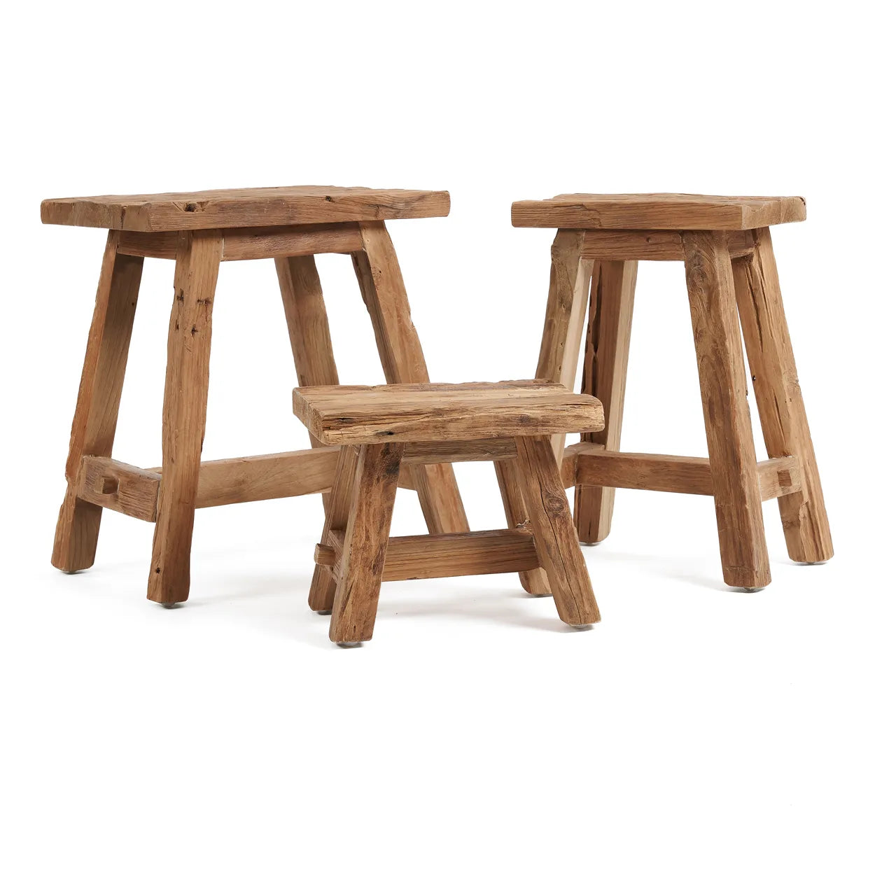 Hocker Holz sitzen sitzmöbel Küchenhocker recycelt Teak Badezimmer Deko Accessoire Ablage sitzen Bazar Bizar Soulbirdee
