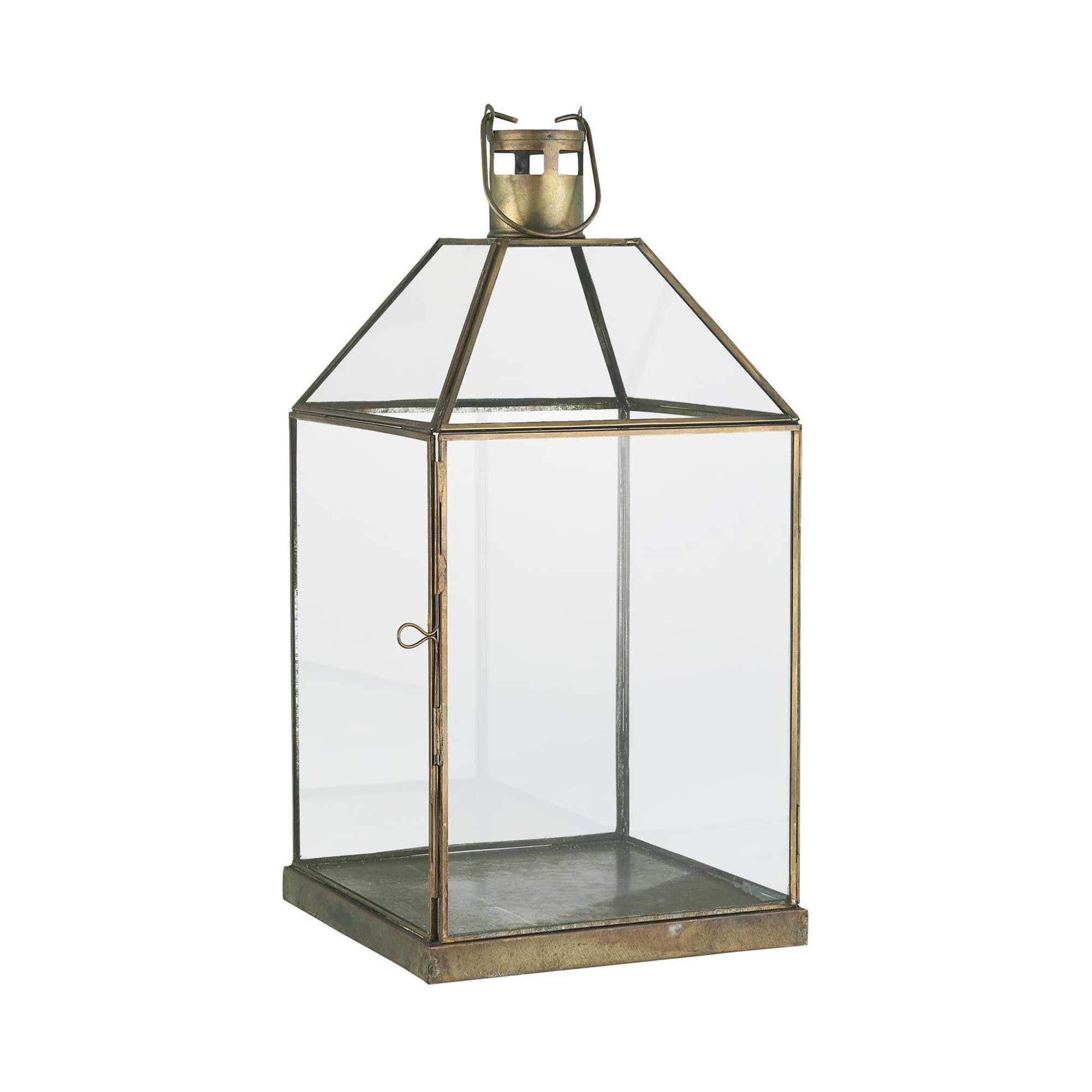 Laterne aus goldenem Metall und Glas ✓ Landhaus Stil Windlicht mit Griff Henkel in Gold | Deko für Kerzen ✓ IB Laursen kaufen bei Soulbirdee Onlineshop