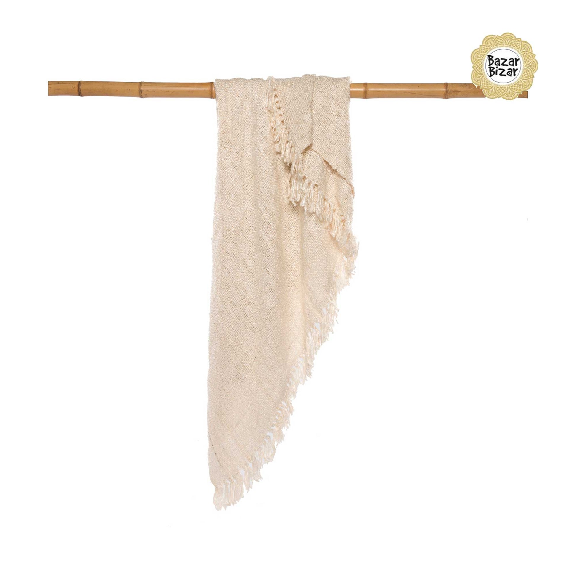 Sofa Decke "The s'il vous Plaid", Wohndecke Fransen Cream ♥ Bazar Bizar online kaufen | Soulbirdee Online Shop