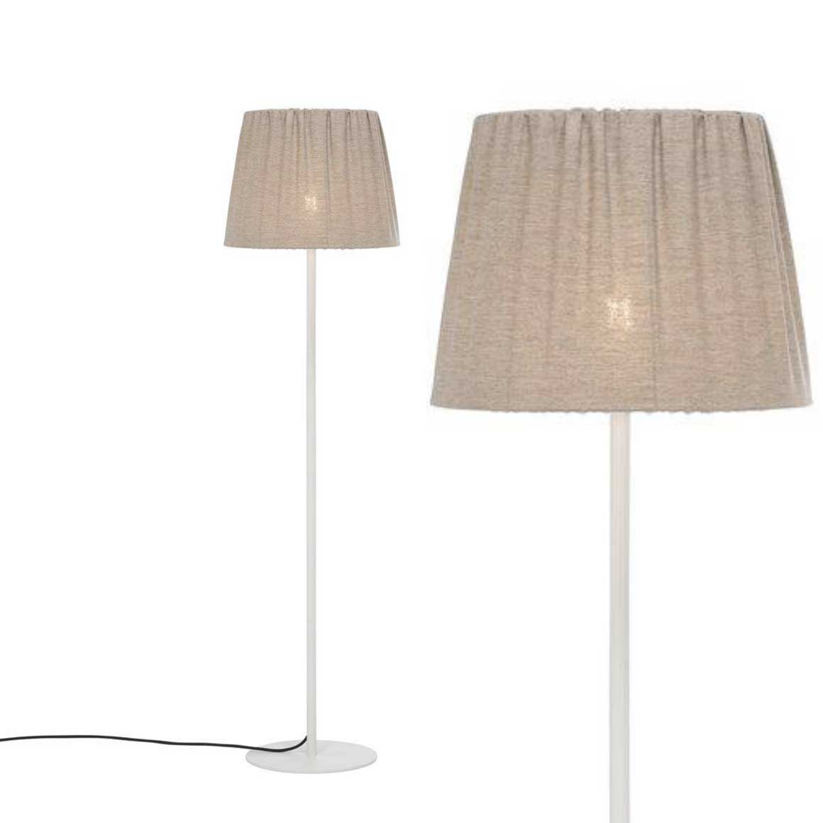 Stehlampe Outdoor HYGGE | Terrassenlampe mit wohnlichem Lampenschirm aus Stoff in Braun im Hygge Style ♥ Stehleuchte außen | Beleuchtung Terrasse | Soulbirdee Lampenshop