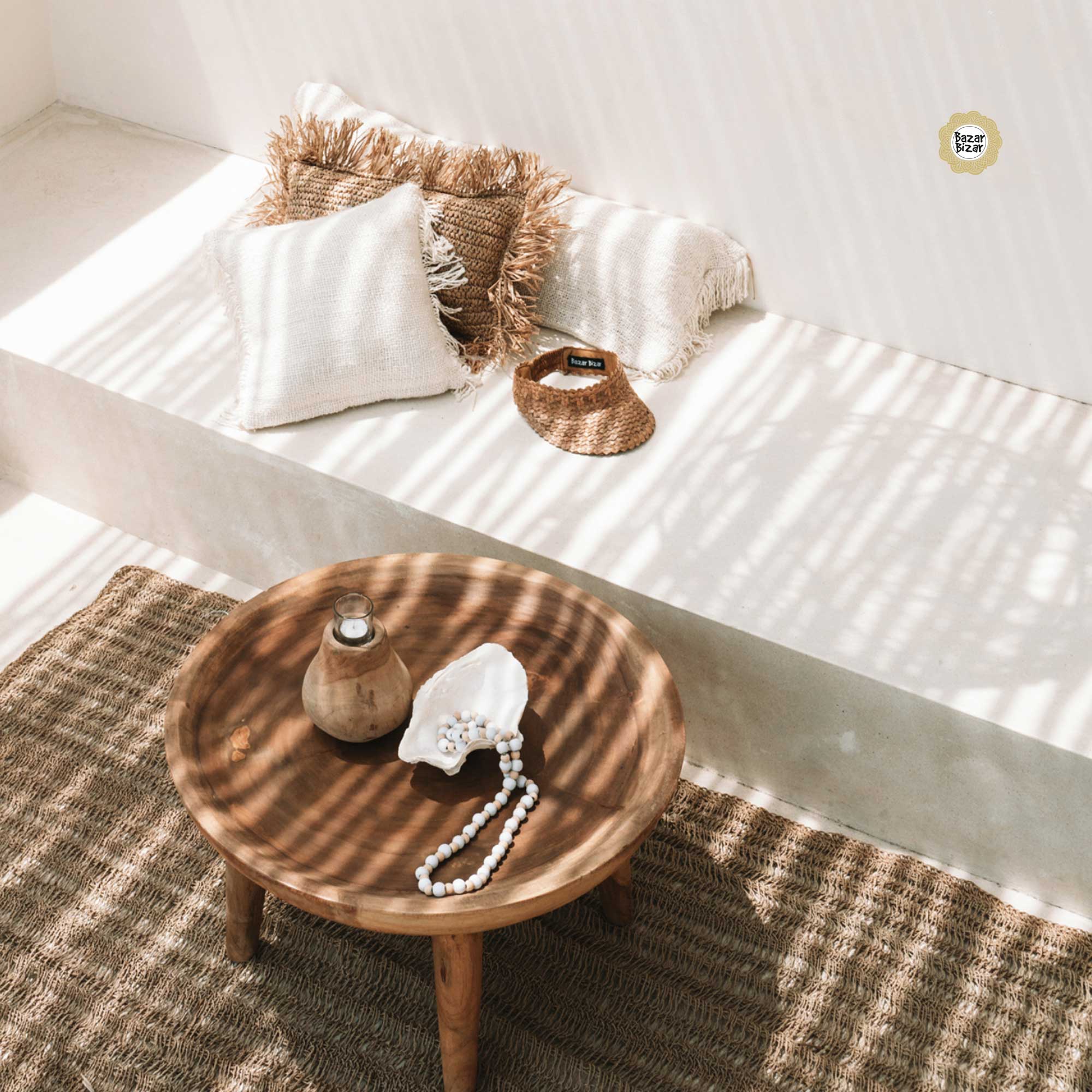 Munggur Holztisch Beistelltisch Bazar Bizar JAAM031N Boho Möbel aus Indonesien organisches Holz Holzmöbel online kaufen