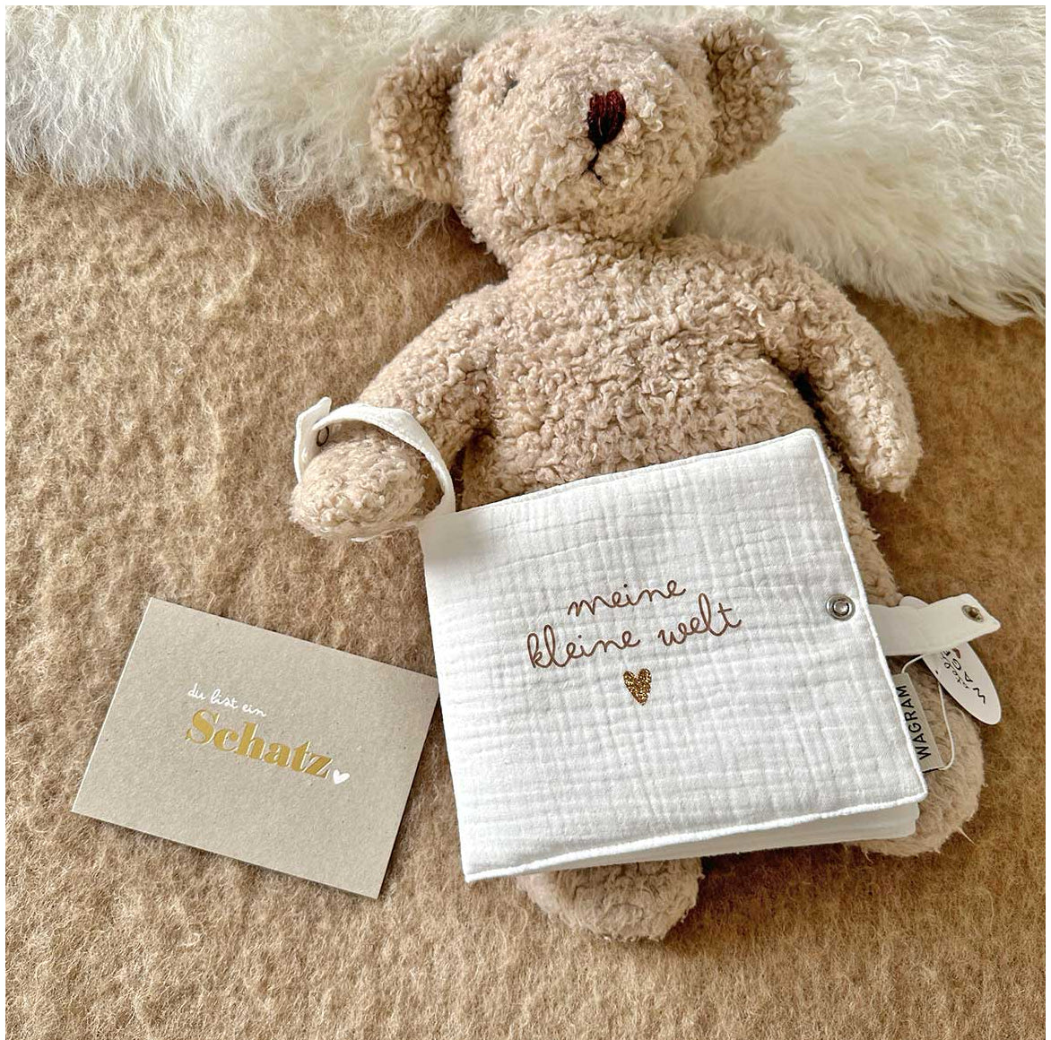 Baby Fotoalbum aus Stoff „Meine kleine Welt“ zum Selbst Befüllen