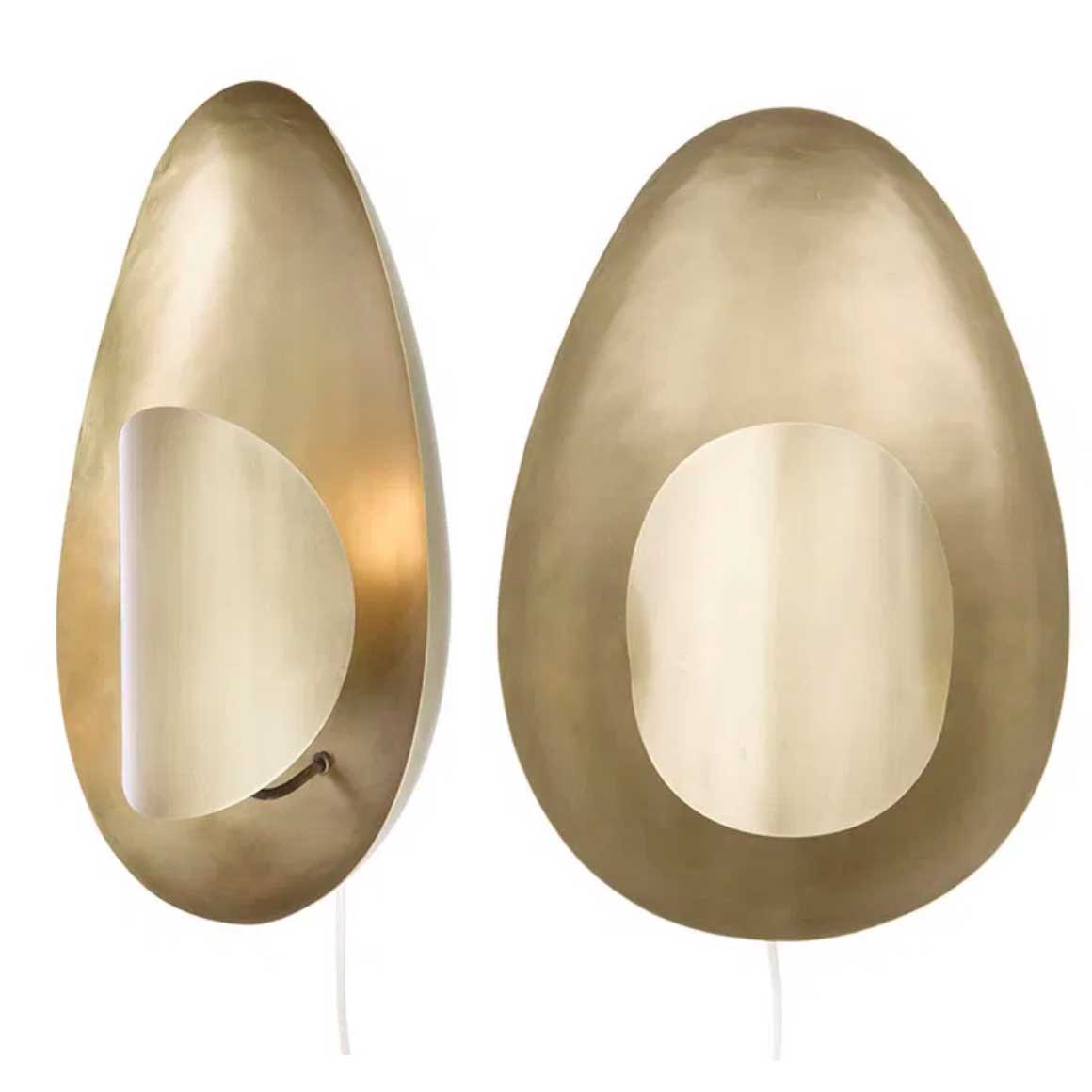 Ei förmige Wandlampe in GOLD Boho Style Wandleuchten Kollektion von Bungalow DK im Soulbirdee Lampenshop ✓ goldene Lampe kaufen ✓ Wanddeko mit Licht