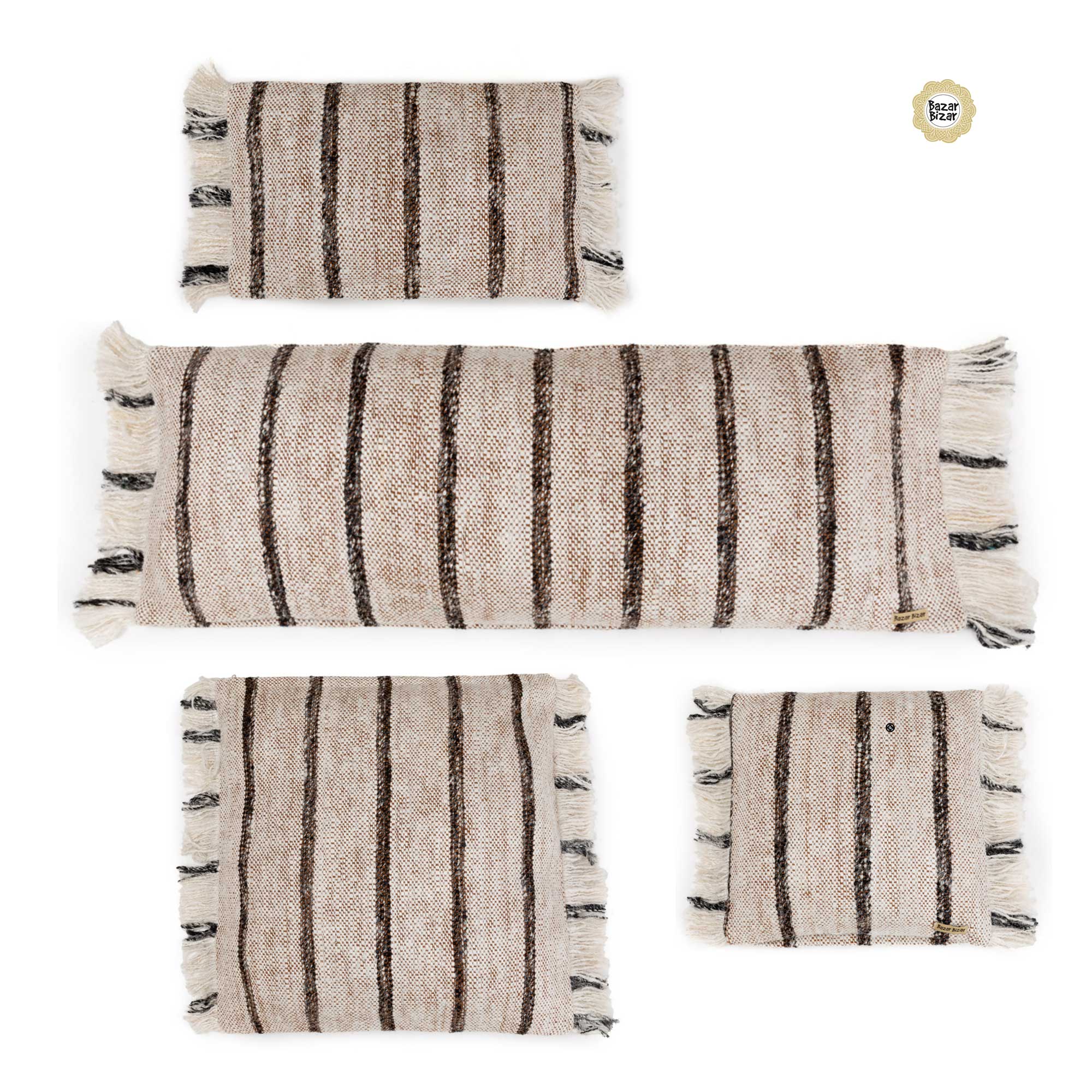 Kissen Bohemian white Gee Bazar Bizar Weiss Boho Dekokissen Fransen Soulbirdee Online Shop