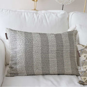 Seidenkissen Grau Beige Schwarz bestickt Handgemacht Elegantes DekoKissen mit Streifen Sofakissen, Zierkissen, Deko kissen Soulbirdee Onlineshop | Kissen kaufen kissen neutral tones skandi streifen muster bungalow dk Kopenhagen Deko Soulbirdee Onlineshop