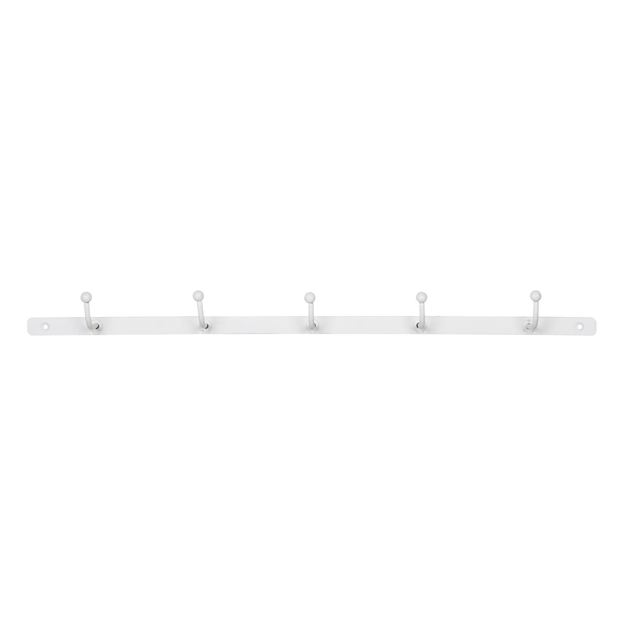 Garderobenhaken, Wandhaken in Weiß mit 5 Haken in 60cm Länge von der Marke IB Laursen. Garderobe im skandinavischen Stil für Jacken bei Soulbirdee kaufen