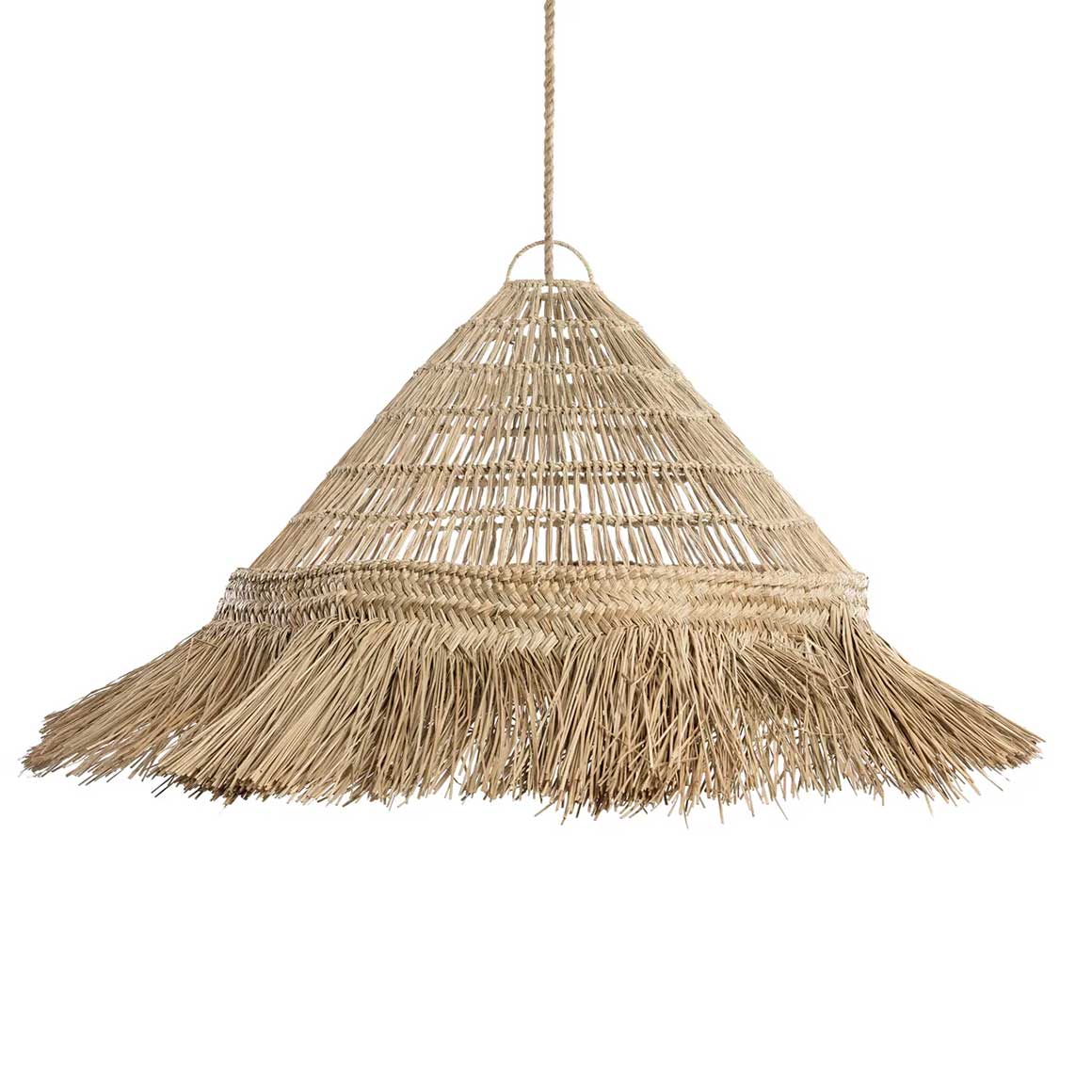 Lampenschirm Rattan Boho Lampe aus Gras Boho Lampenschirm von Bazar Bizar | Boho Lampe kaufen Soulbirdee Lampenshop für Boho Style Lampen Fransen