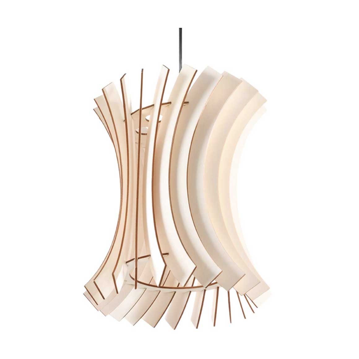 Hängeleuchte aus Holz geeignet als Esstischlampe Holzlamellen Lampe kaufen Soulbirdee Lampenshop