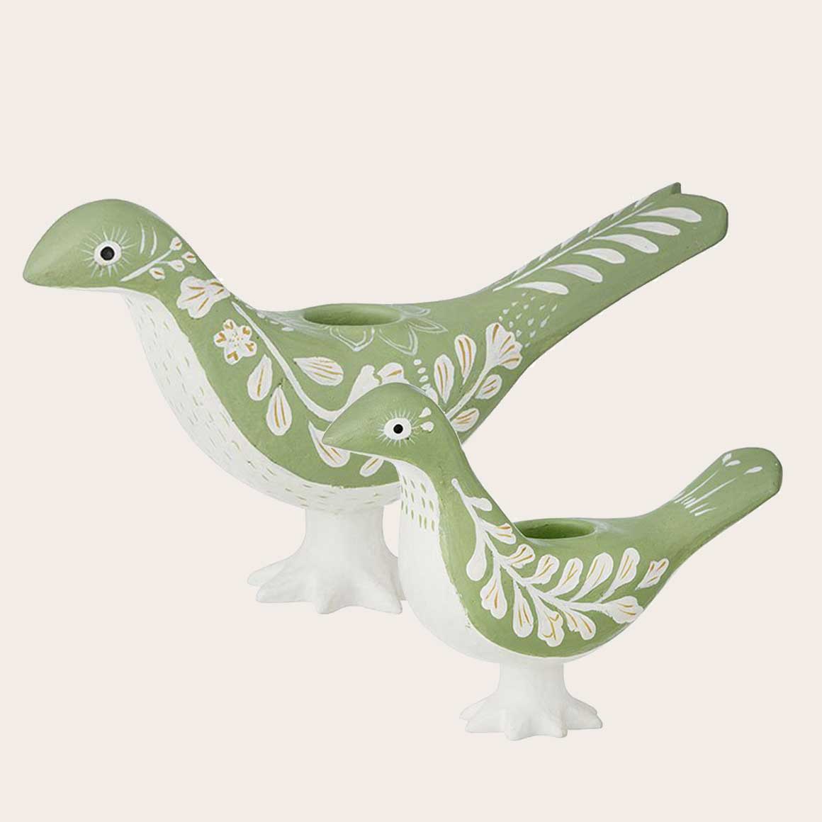 Vogeltränke, Vogel-Figur, Schnörkel, Grün, H 82 Cm | ETC Shop