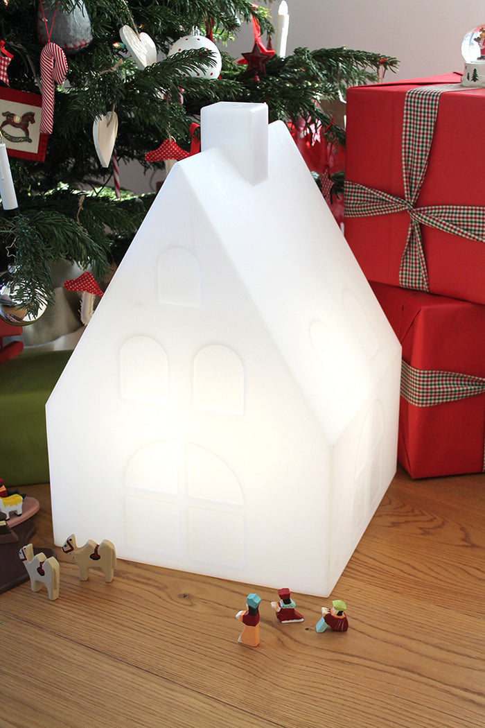 Dekoleuchte Weiss Weihnachten Weihnachtsbeleuchtung Haus shining house soulbirdee Onlineshop