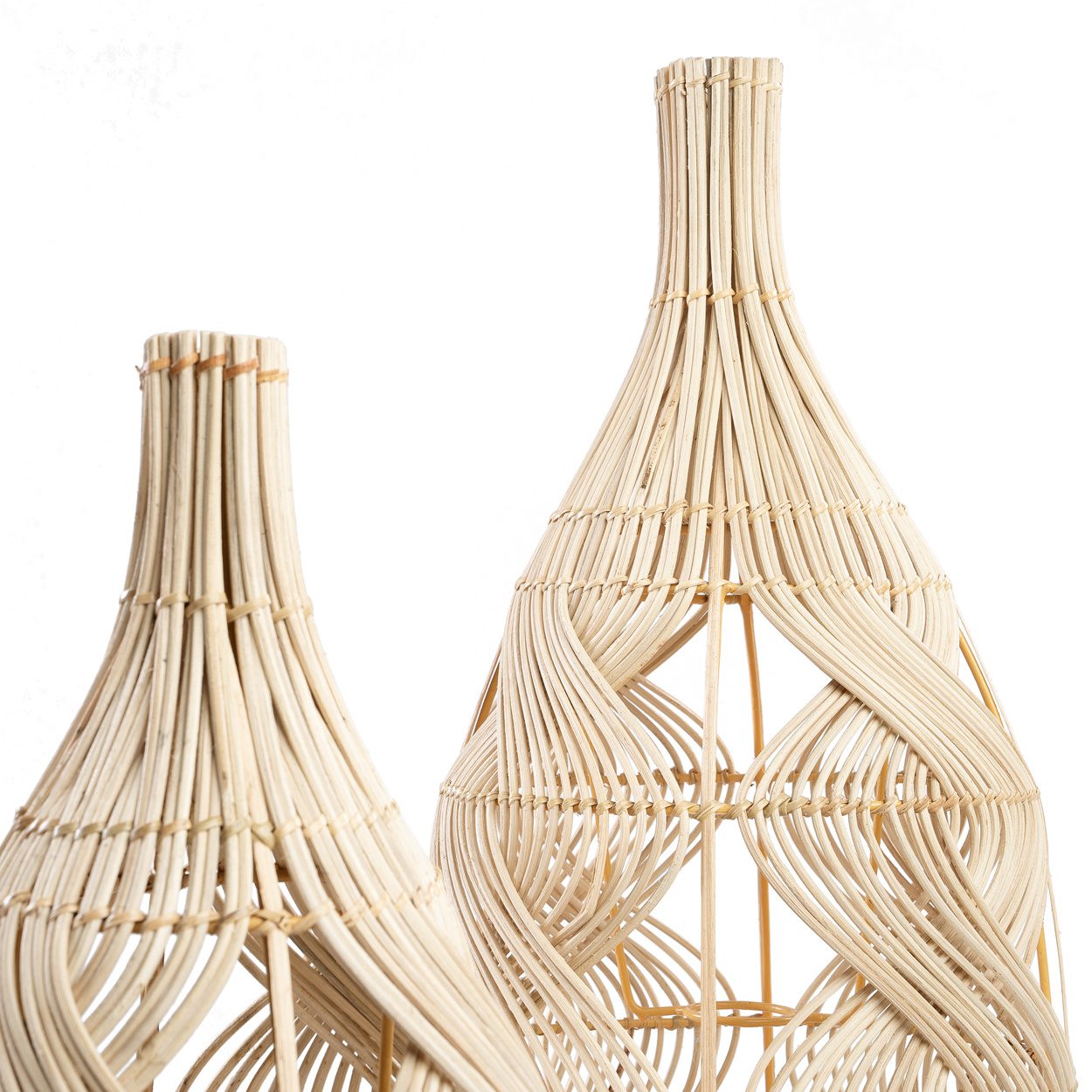 Detail der Rattan Lampe Deko Garaffa Lampenschirm JABR068N-M Boho Deko Bazar Bizar kaufen Soulbirdee Online Shop