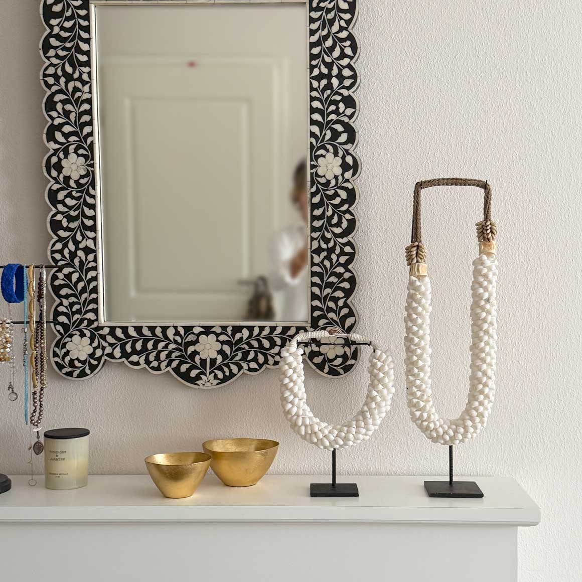 weiss wohnaccessoire bali deko Muschel deko weiss papua muscheldeko boho deko wohnzimmer aufsteller soulbirdee onlineshop