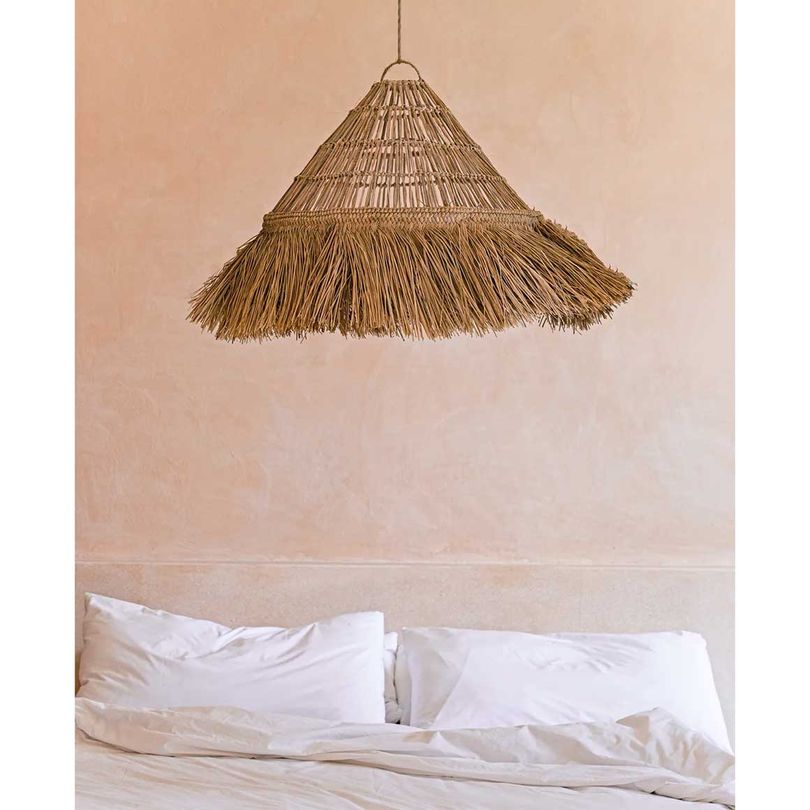 Lampenschirm Summer Hut Schlafzimmer Lampe Boho Lampe aus Gras ♥ Boho Lampenschirm von Bazar Bizar | Boho Lampe kaufen ♥ Soulbirdee Lampenshop für Boho Style Lampen