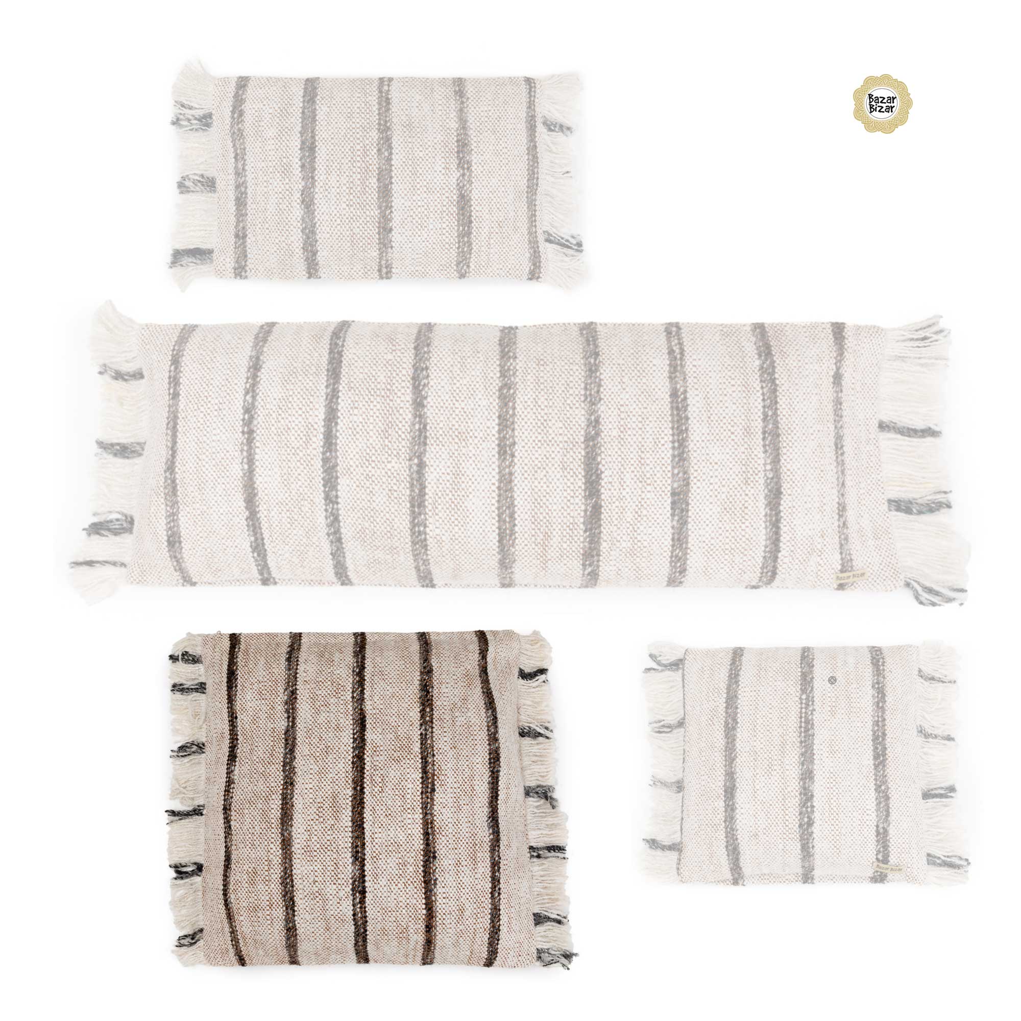 Kissen Bohemian white Gee Bazar Bizar 60 x 60 Fransen Soulbirdee Online Shop