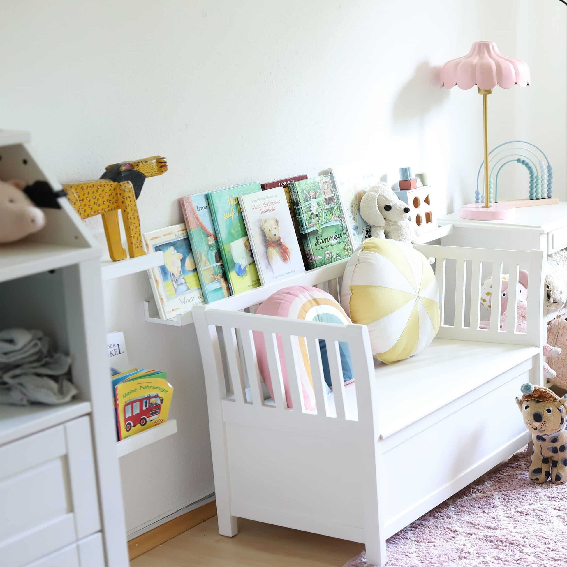 Waschbarer Teppich Kinderteppich in Mauve-Creme mit Fransen Soulbirdee Onlineshop