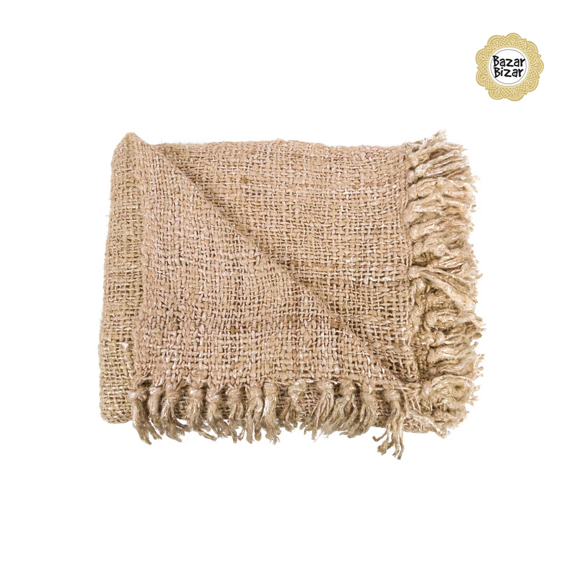 Decke in Beige "The s'il vous Plaid", Wohndecke mit Fransen in der Farbe CREAM ♥ Bazar Bizar | Soulbirdee Onlineshop