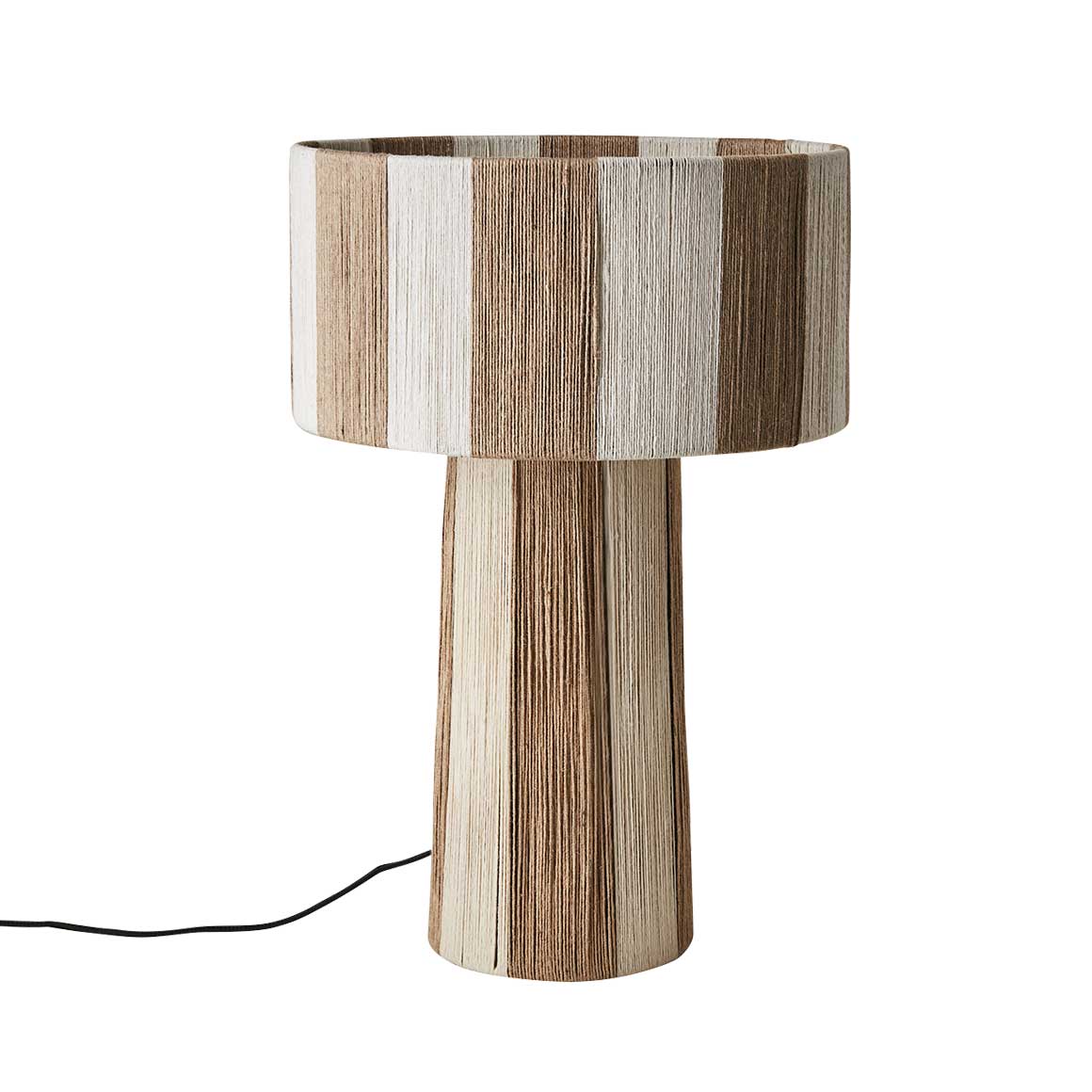 Tischlampe IBIZA Style Beige & Sand Streifen Wohnzimmer Lampe Schlafzimmerlampe kaufen Jute Naturmaterial Onlineshop