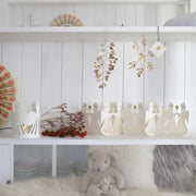Engel Leporello Girlande Bungalow Weihnachtsdeko soulbirdee onlineshop weihnachtsshop lichthaus Adventsdeko Weihnachten Deko Pferd Engel Windlicht Kerzenhalter Rosette Ornament Weihnachtsengel