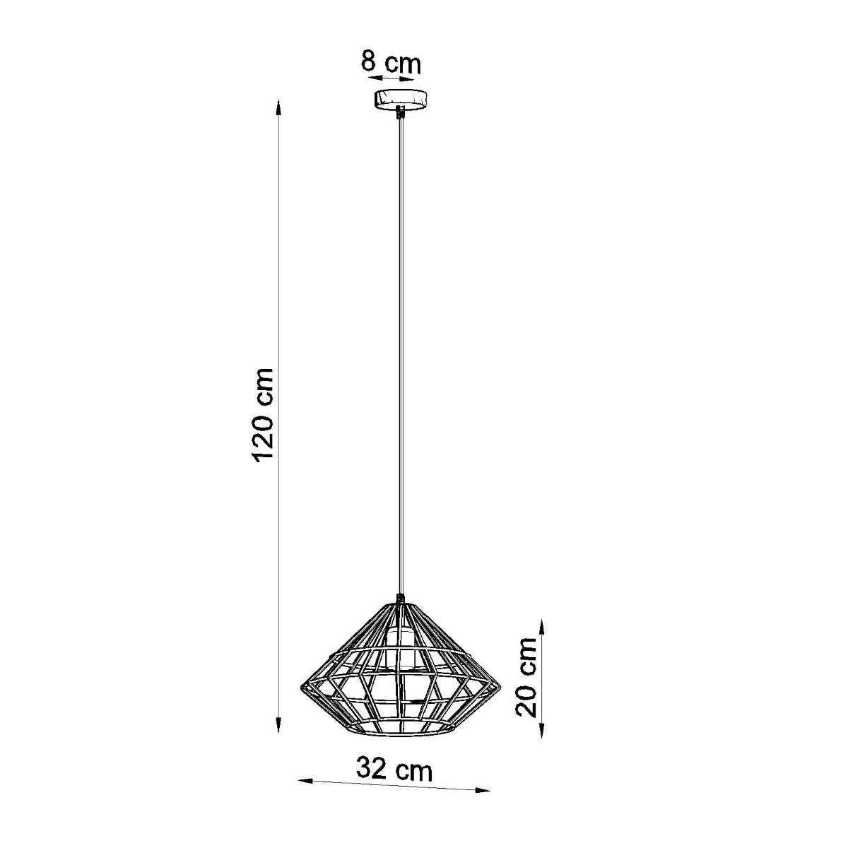 Details Abmessungen technische Daten Pendelleuchte Metall schwarz