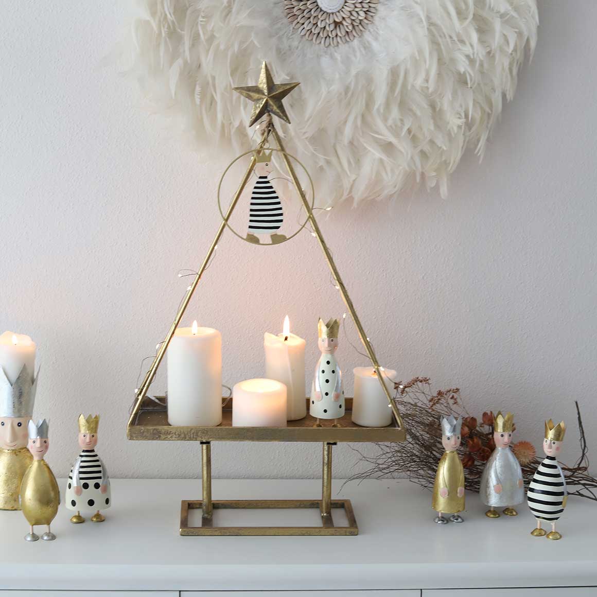 Tablett Weihnachten Kerzentablett Stern von Bethlehem Gold skandinavische Weihnachtsdeko kaufen Xmas Deko Kerzendeko Adventsdeko Soulbirdee Shop Weihnachtsshop